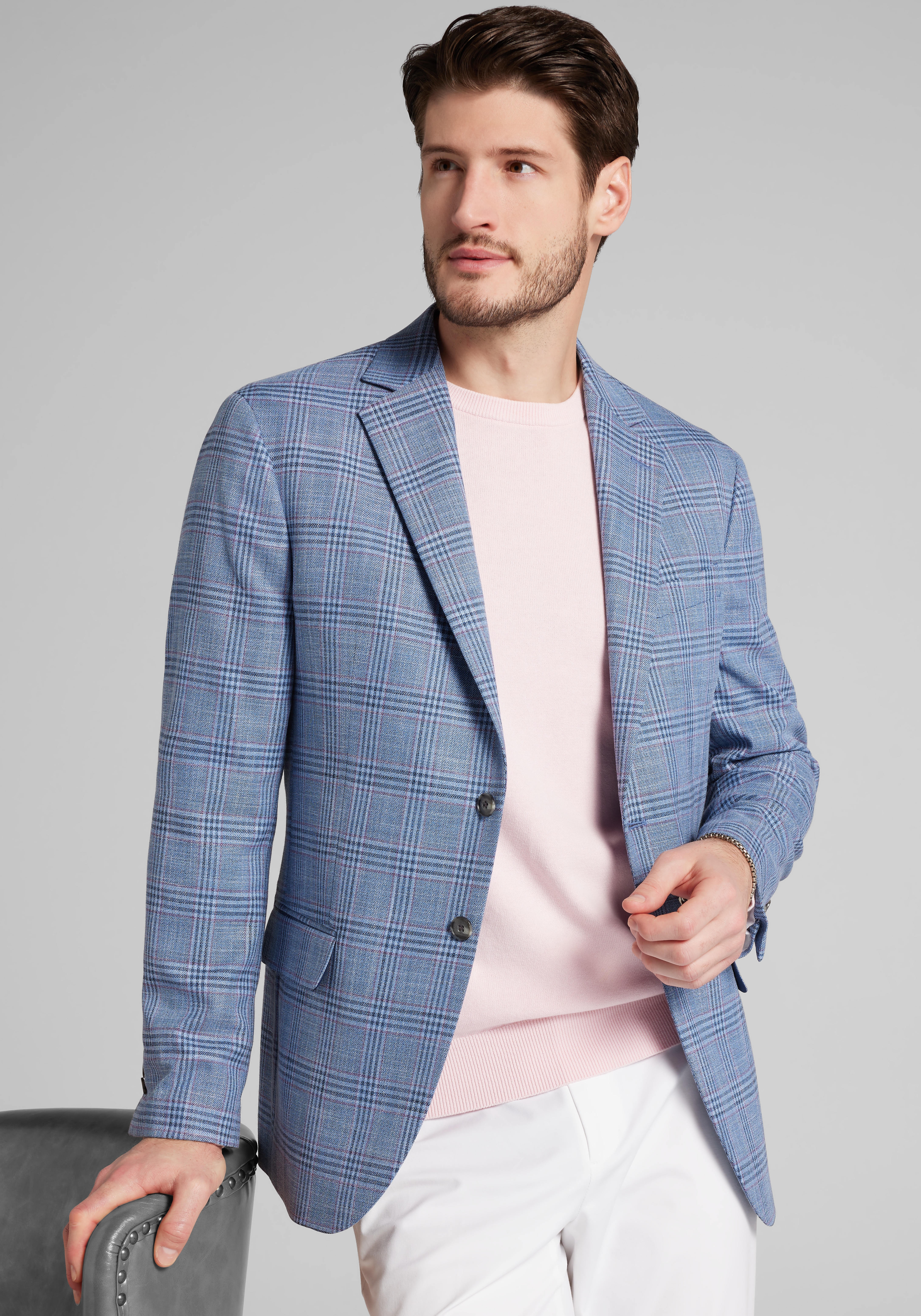 Jos. A. Bank Comfort Stretch Tailored Fit Plaid Sportcoat