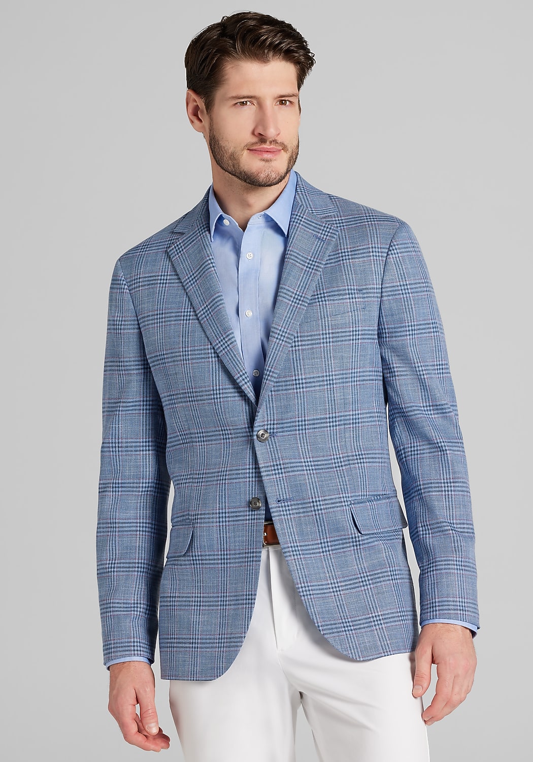 Jos. A. Bank Comfort Stretch Tailored Fit Plaid Sportcoat