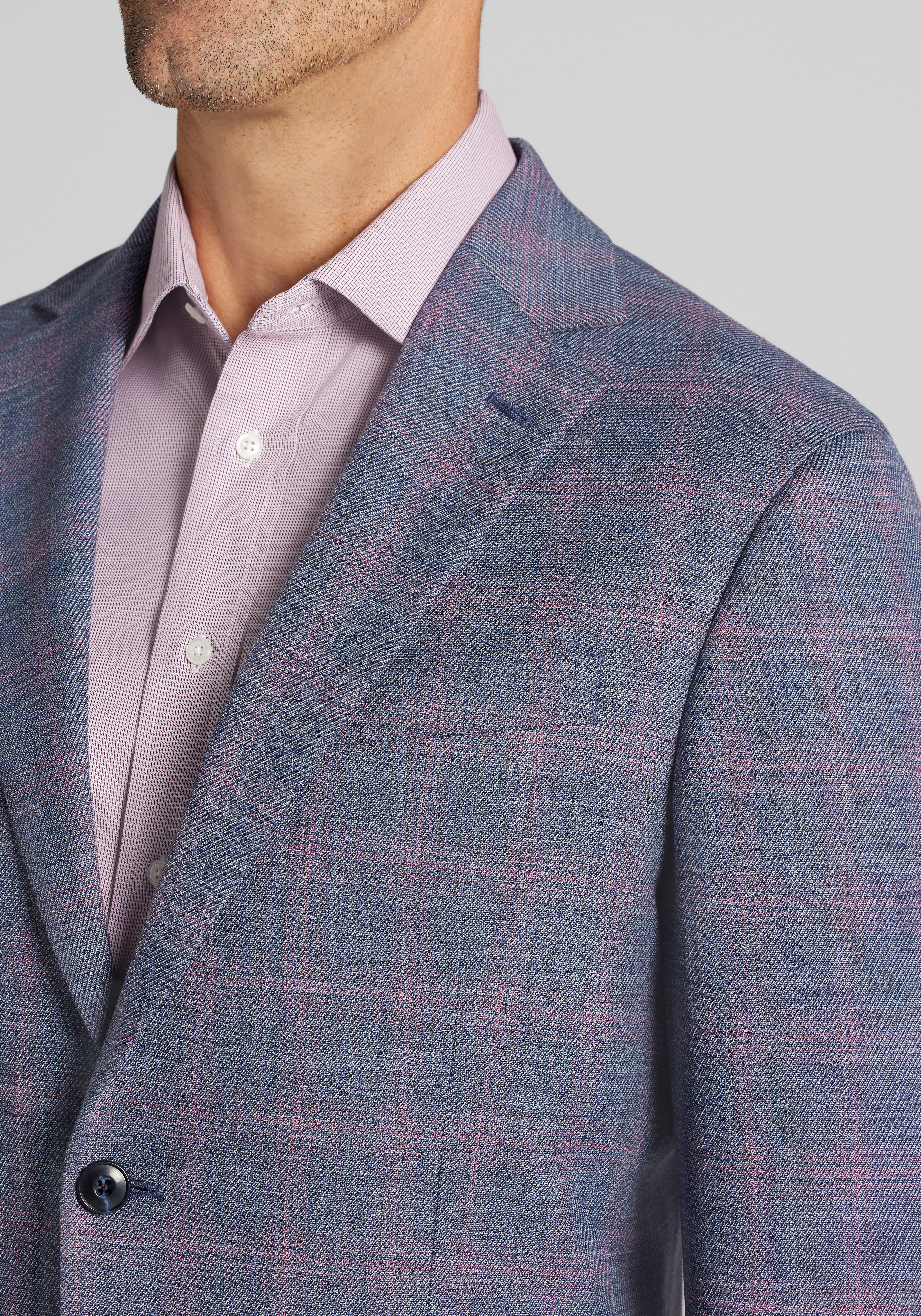 Jos. A. Bank Comfort Stretch Tailored Fit Plaid Sportcoat