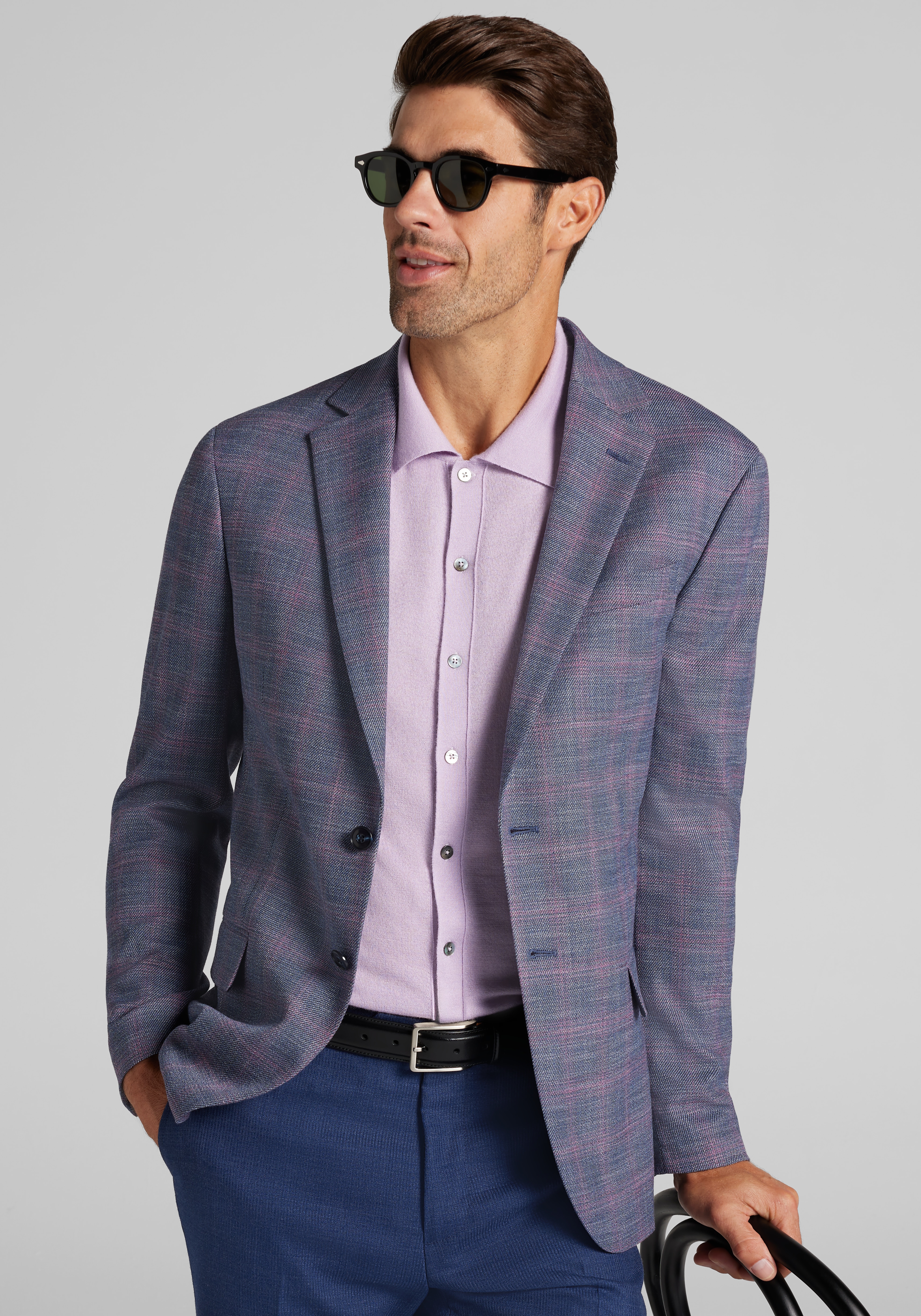 Jos. A. Bank Comfort Stretch Tailored Fit Plaid Sportcoat