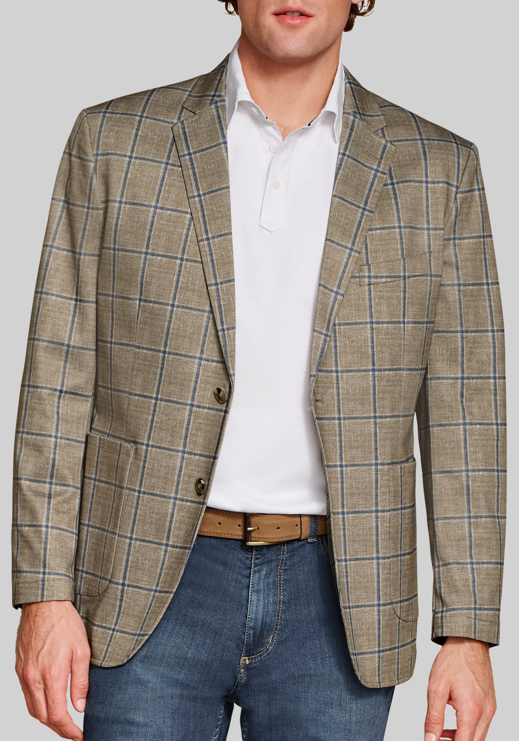 Men's New!, Johnston & Murphy Tailored Fit XC Flex® Pinnacle Windowpane Knit Blazer - Jos A Bank
