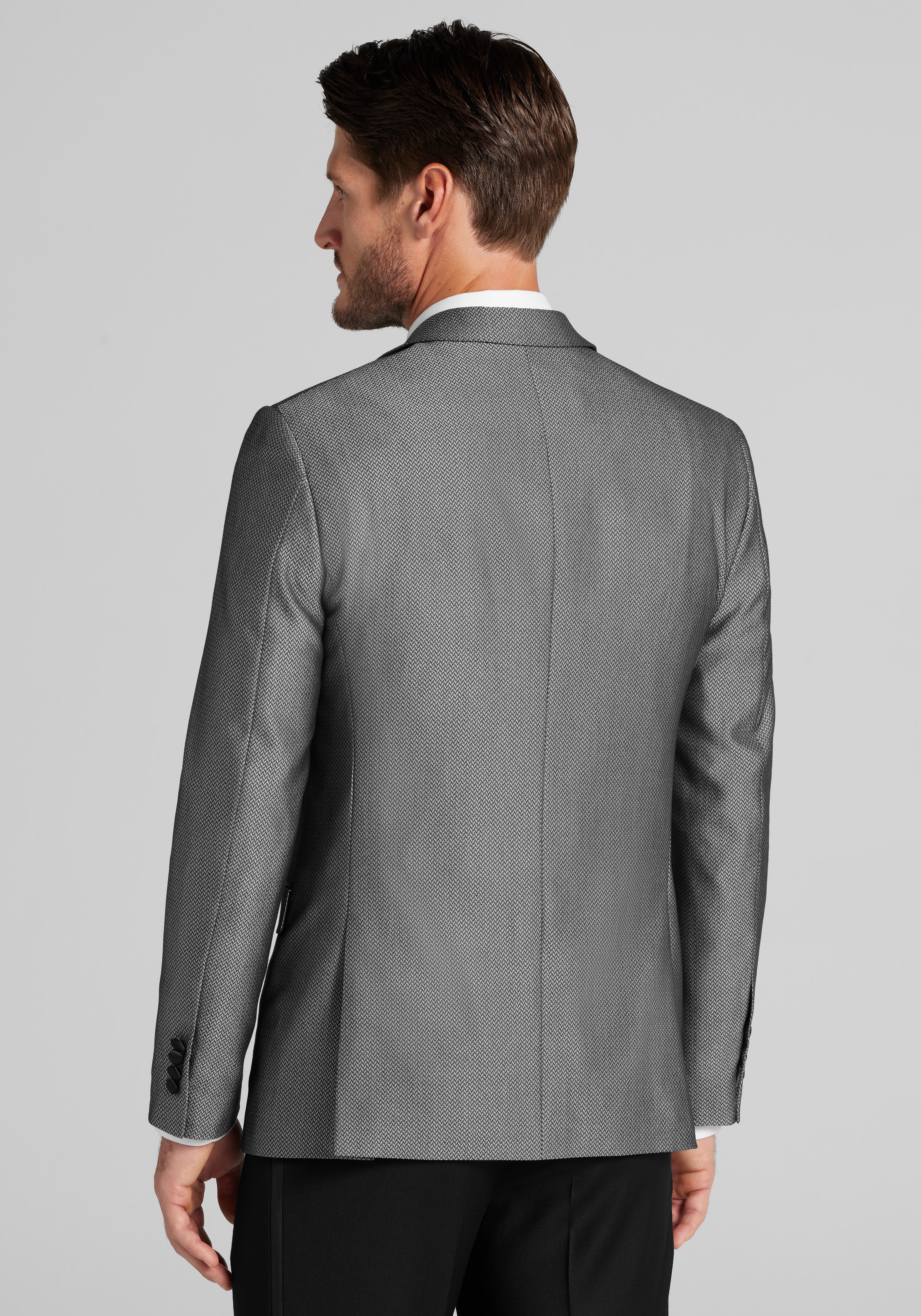Jos. A. Bank Comfort Stretch Herringbone Skinny Fit Dinner Jacket