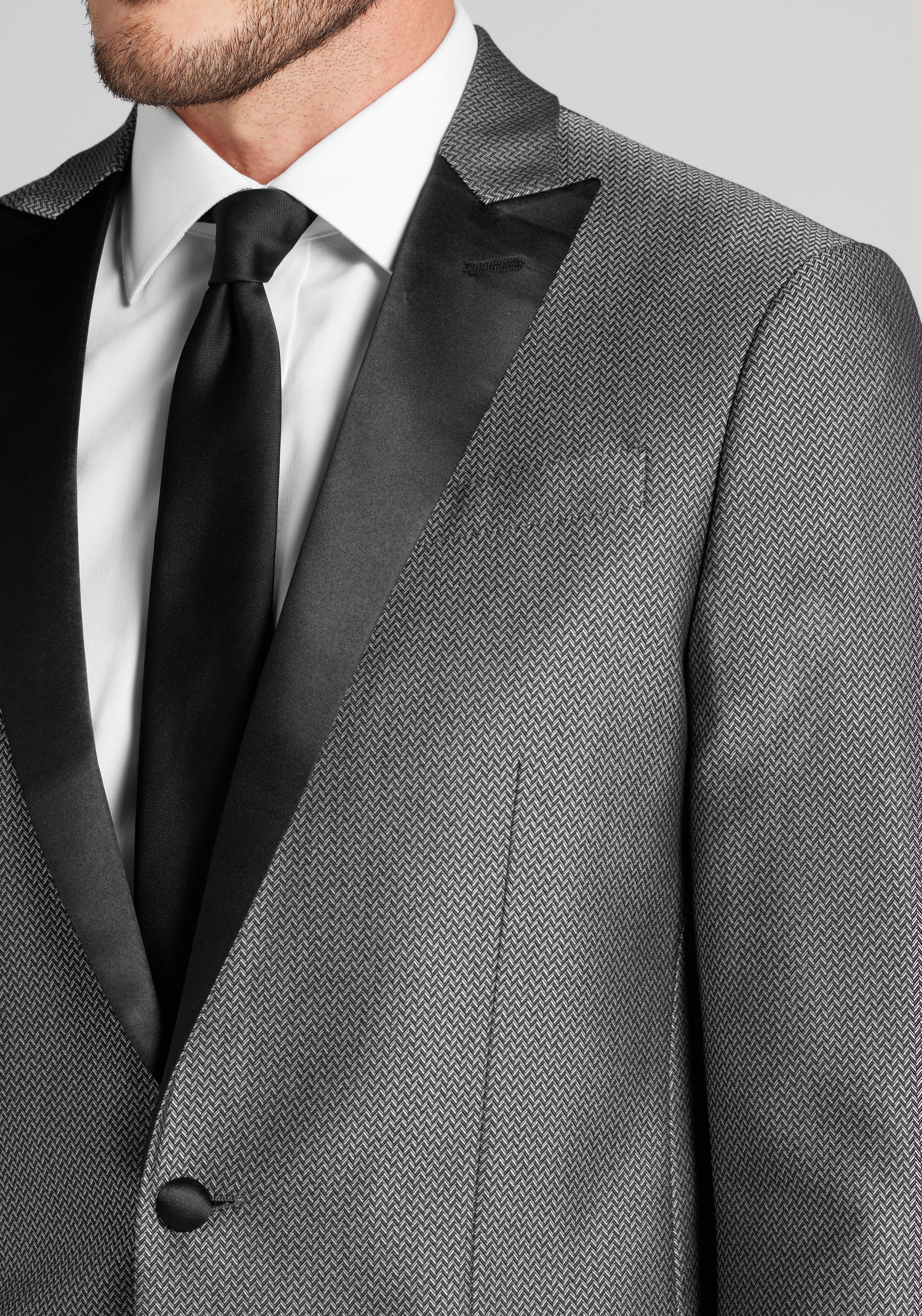 Jos. A. Bank Comfort Stretch Herringbone Skinny Fit Dinner Jacket