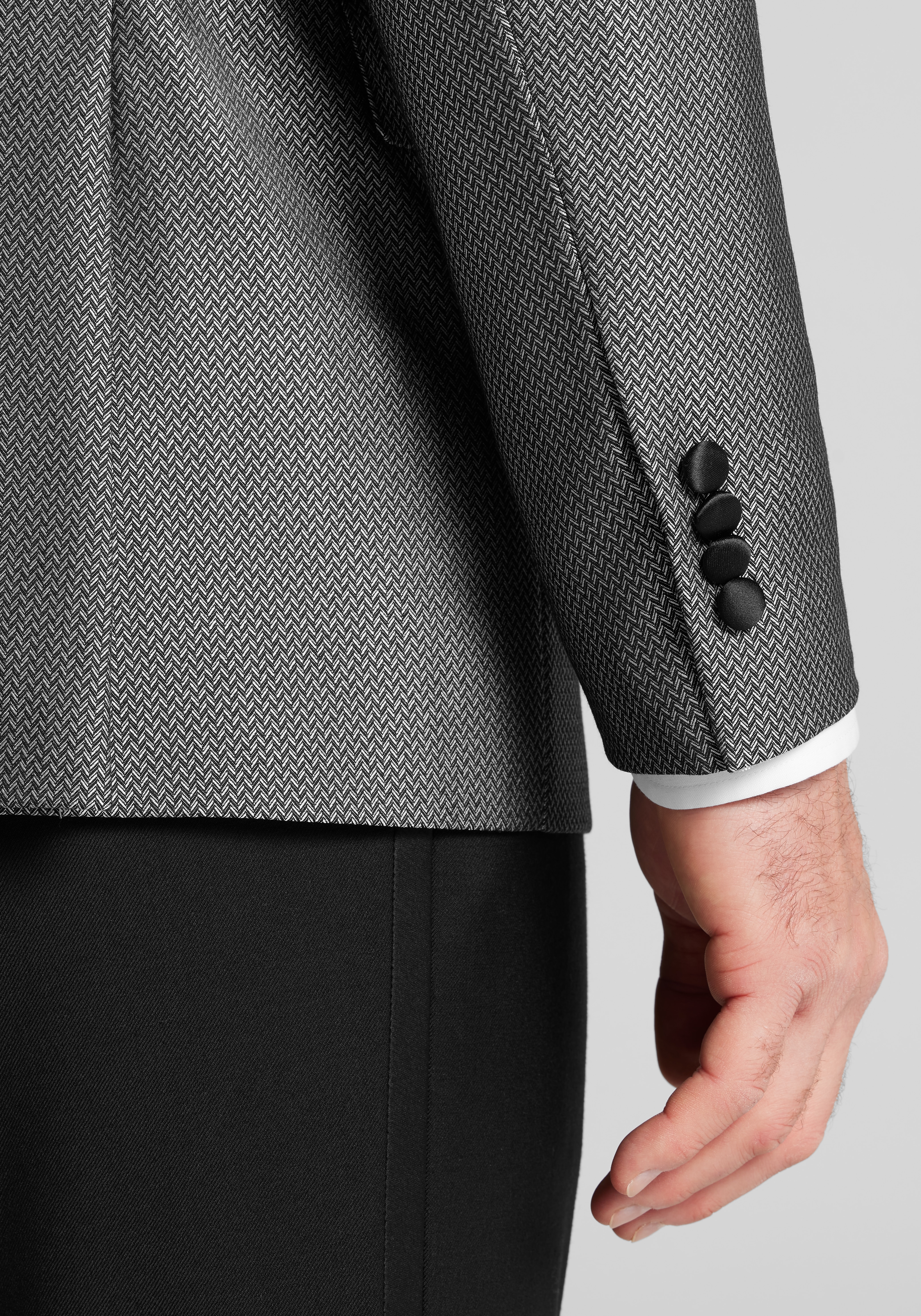 Jos. A. Bank Comfort Stretch Herringbone Skinny Fit Dinner Jacket