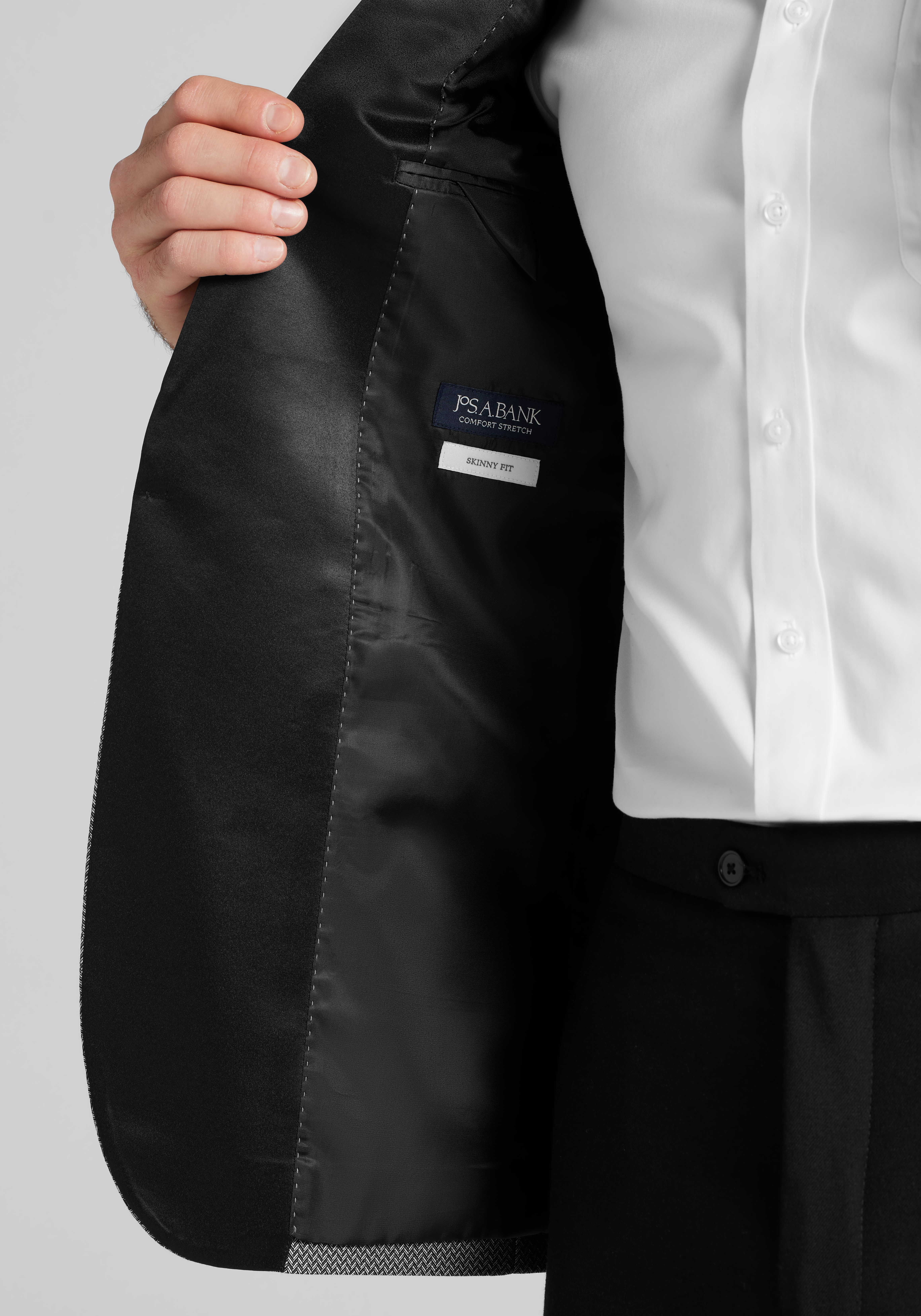 Jos. A. Bank Comfort Stretch Herringbone Skinny Fit Dinner Jacket