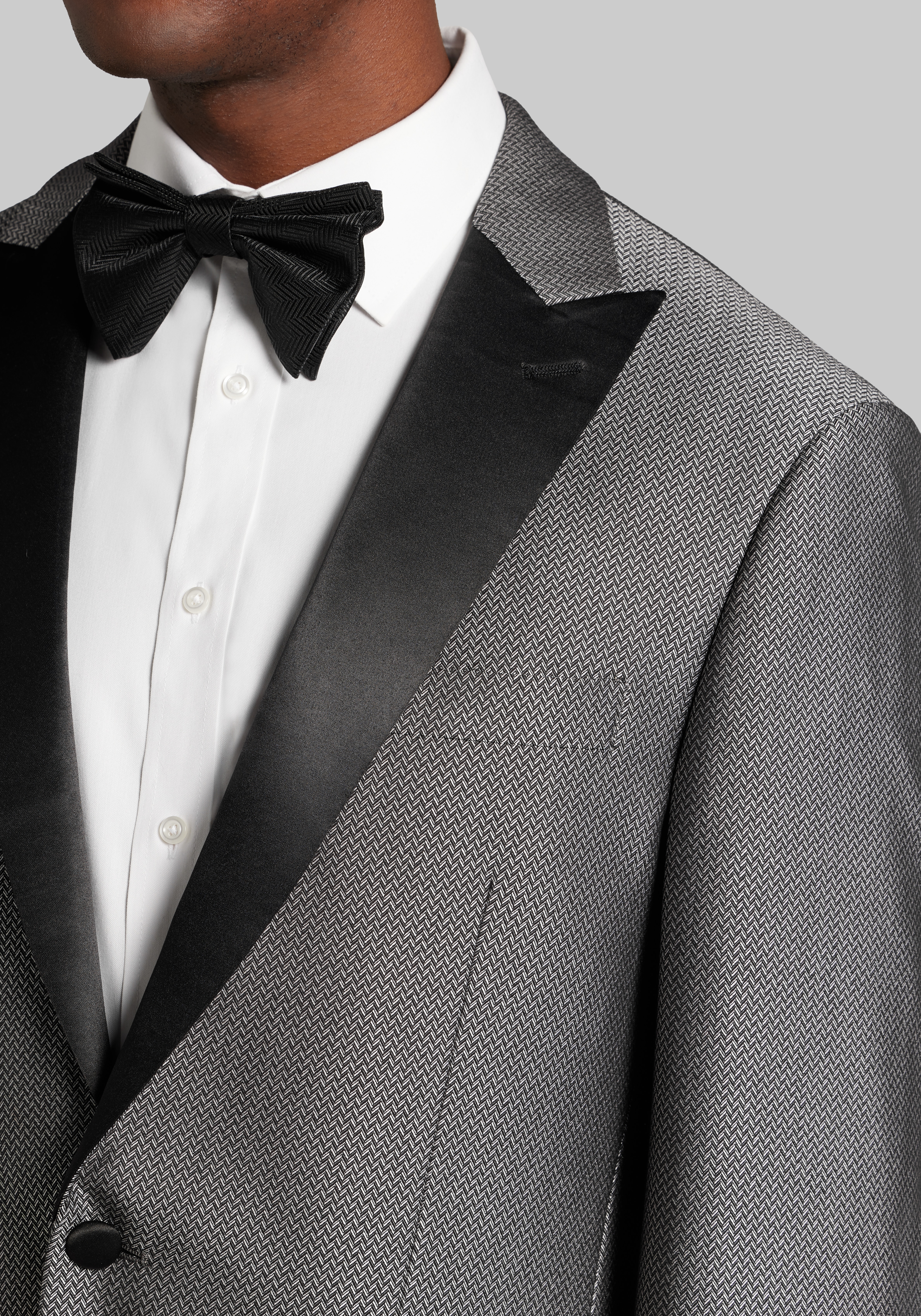 Jos. A. Bank Tailored Fit Herringbone Comfort Stretch Dinner Jacket