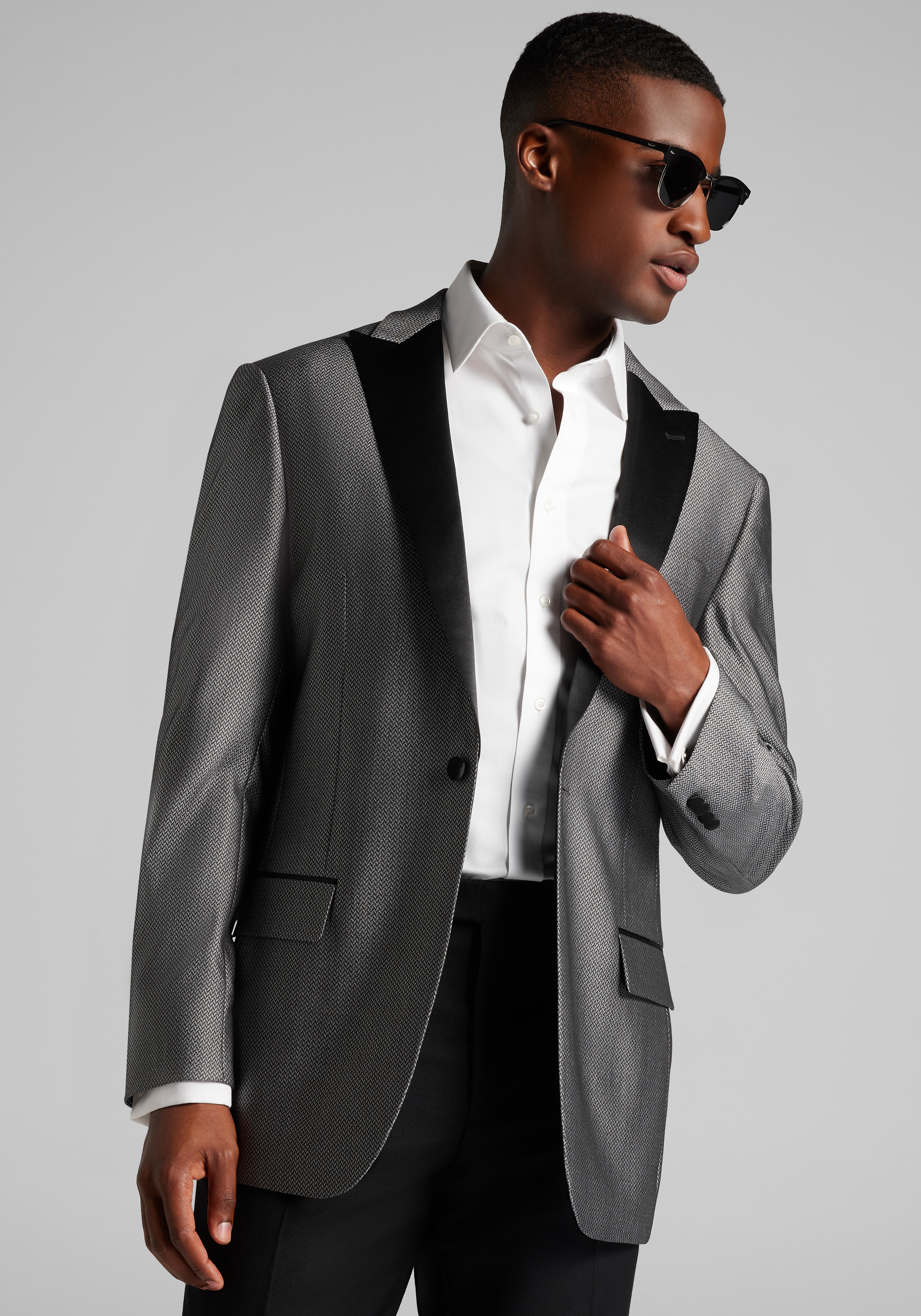 Jos. A. Bank Tailored Fit Herringbone Comfort Stretch Dinner Jacket
