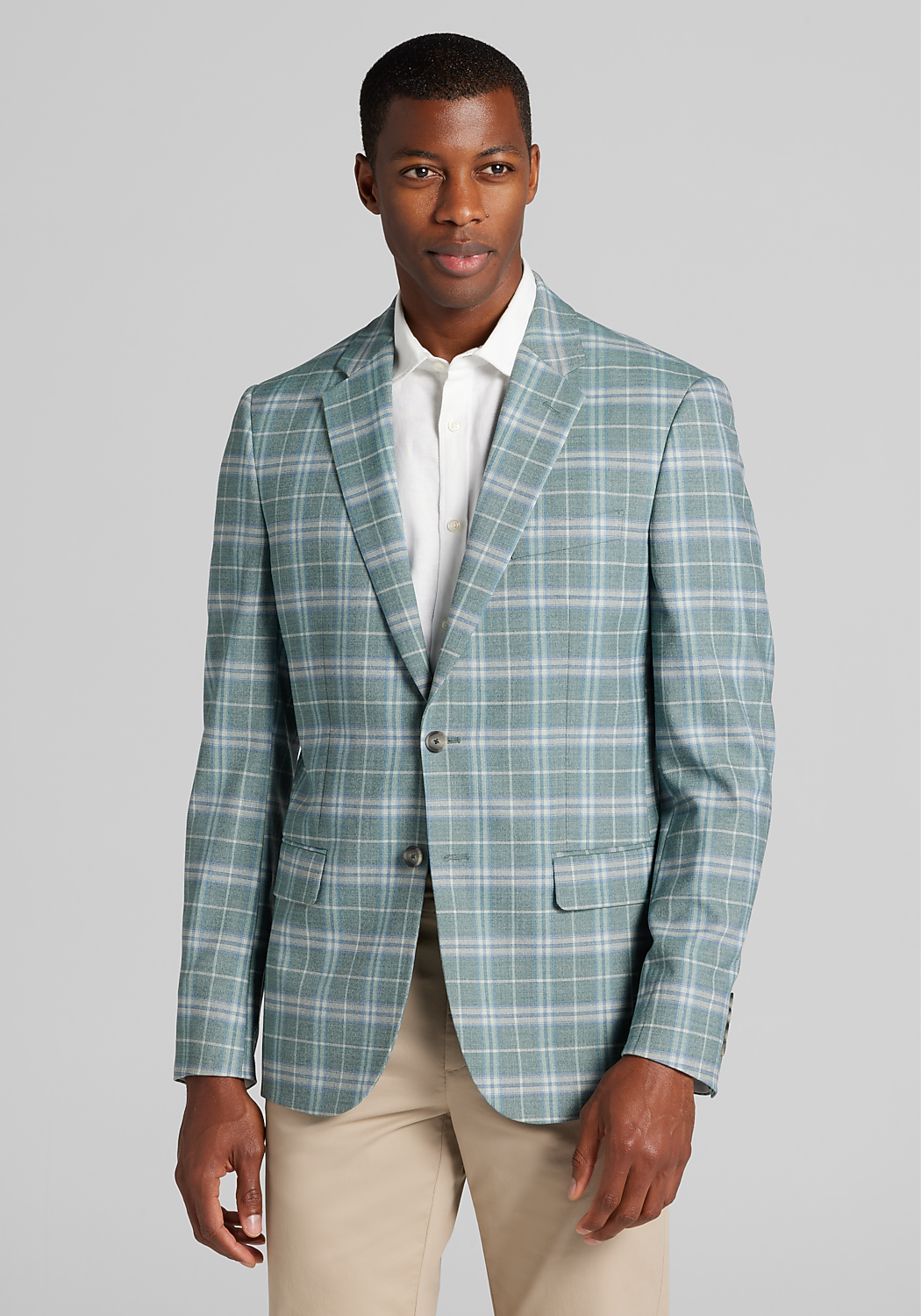 Traveler&reg; COOL<i>MOTION</i> Slim Fit Plaid Sportcoat