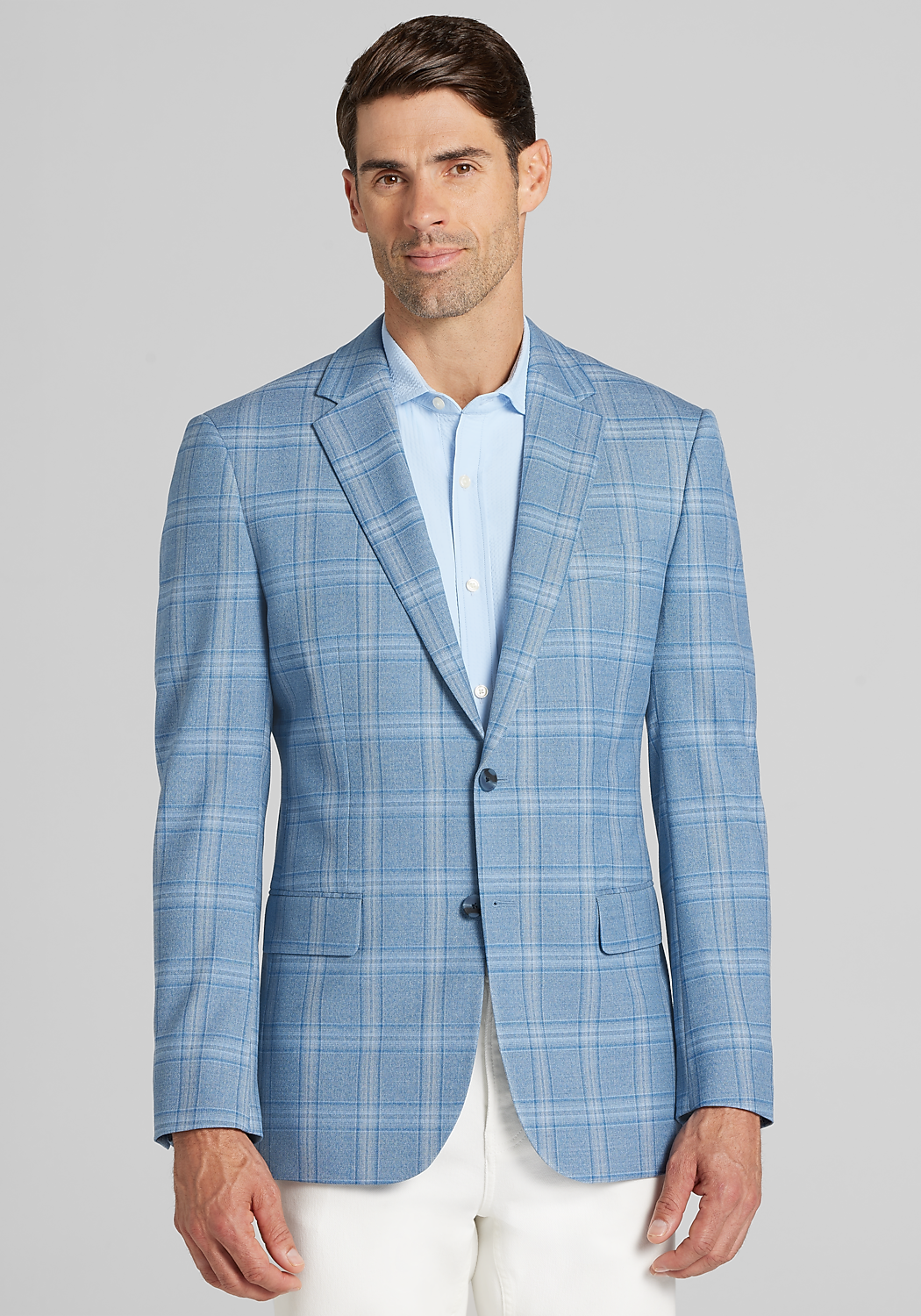 Traveler&reg; COOL<i>MOTION</i> Slim Fit CoolMotion Plaid Sportcoat