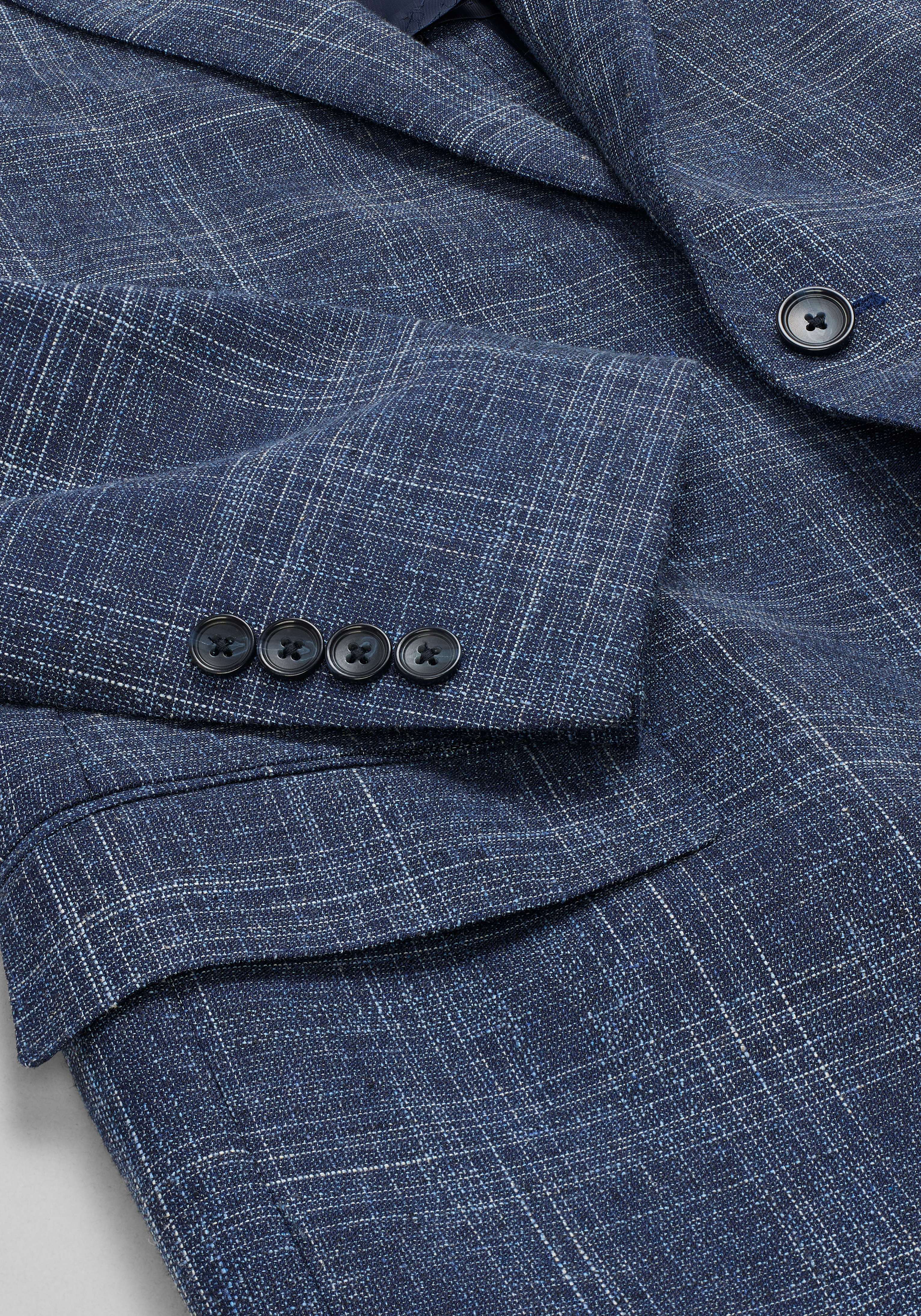 Reserve Collection Tailored Fit Wool-Cotton Blend Medium Plaid Sportcoat