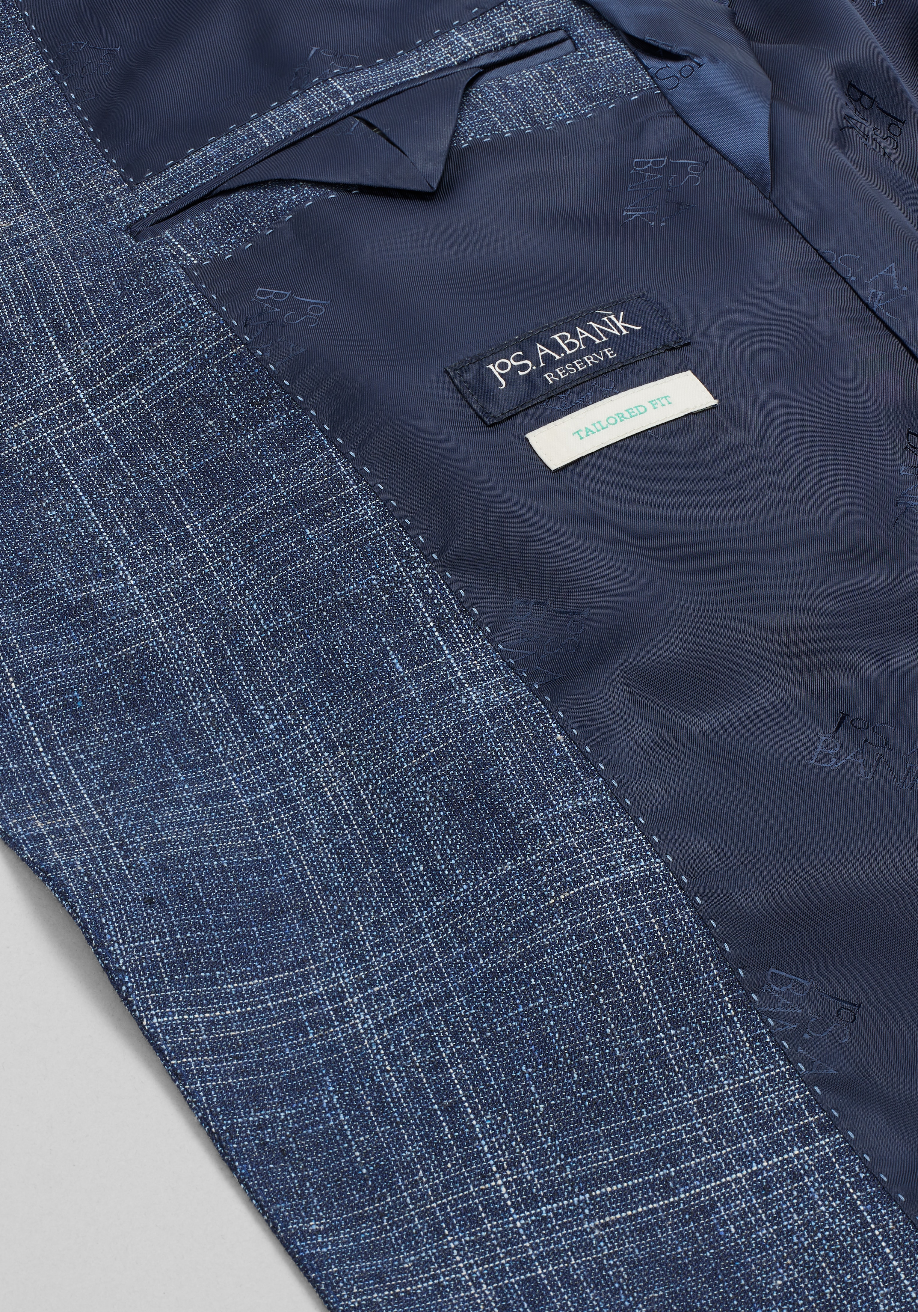 Reserve Collection Tailored Fit Wool-Cotton Blend Medium Plaid Sportcoat