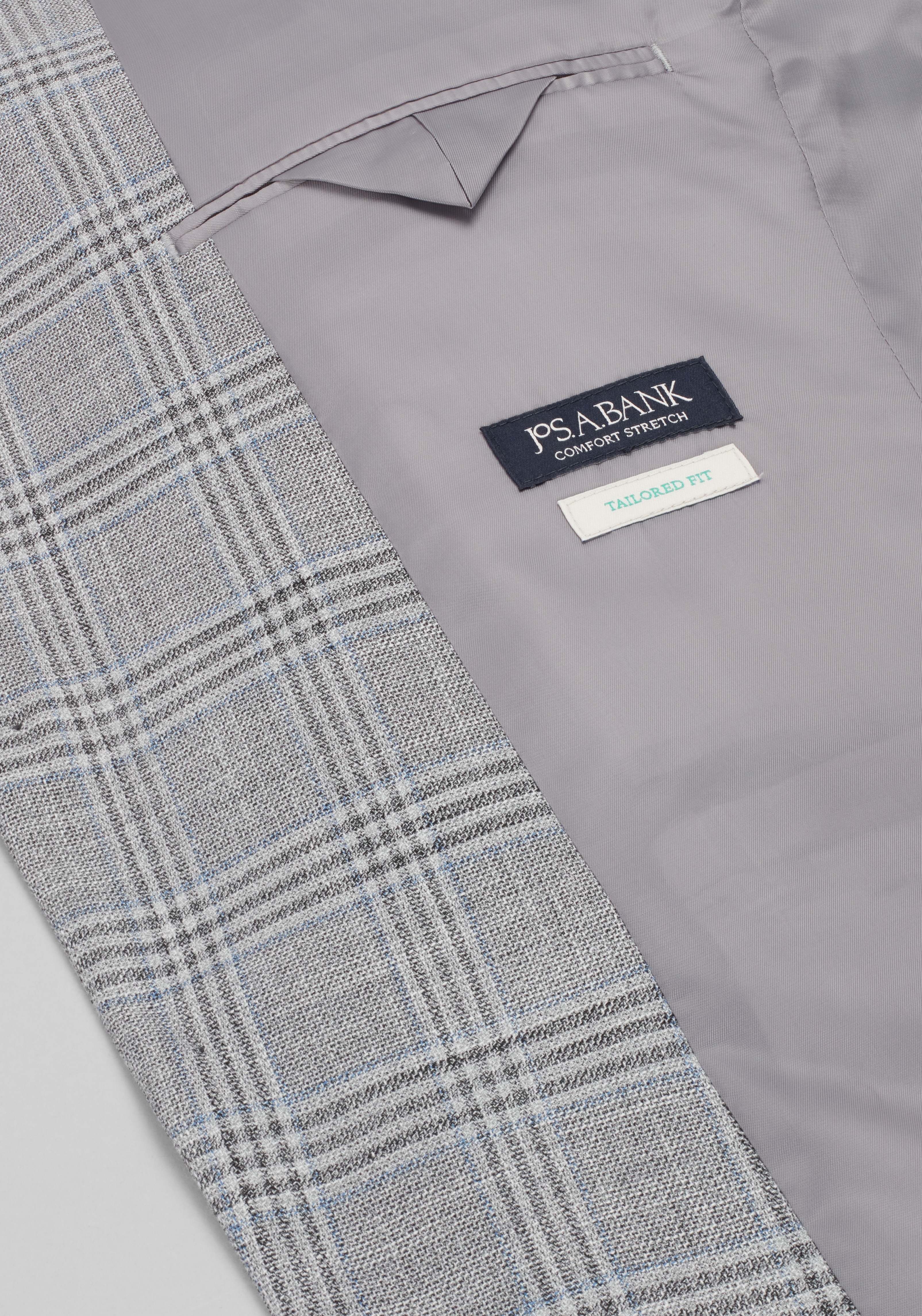Jos. A. Bank Comfort Stretch Tailored Fit Plaid Knit Sportcoat