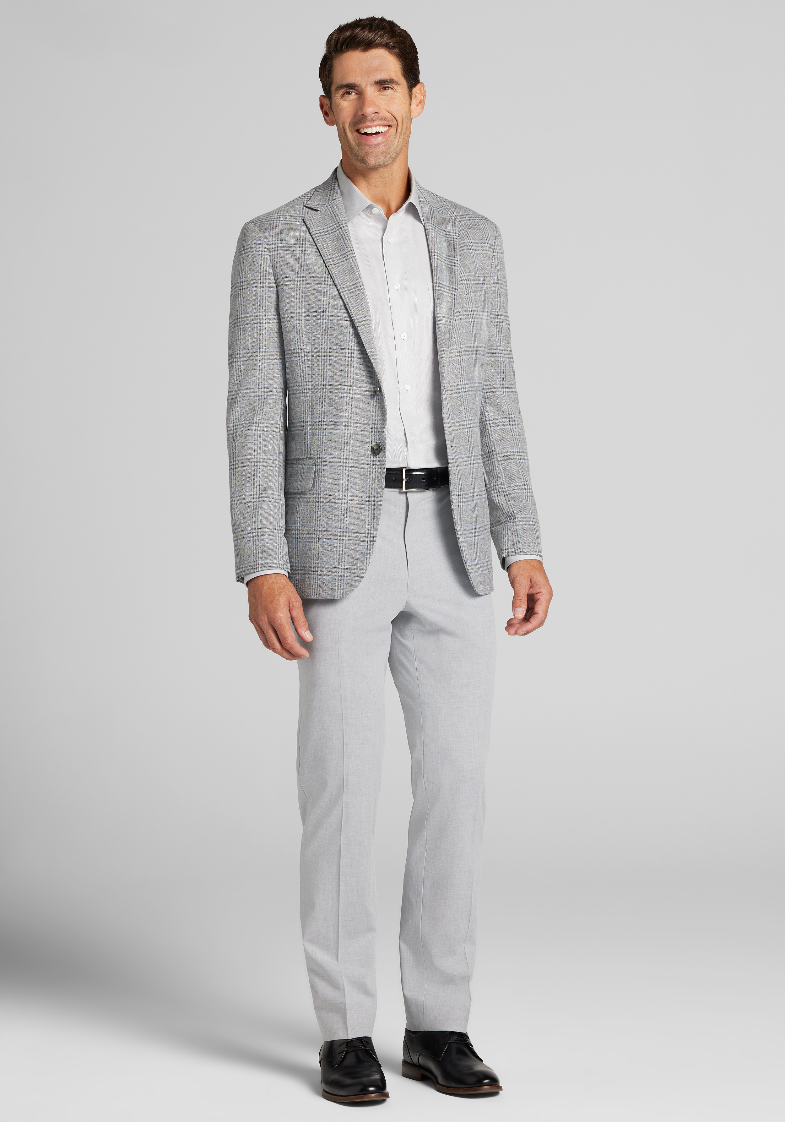 Jos. A. Bank Comfort Stretch Tailored Fit Plaid Knit Sportcoat
