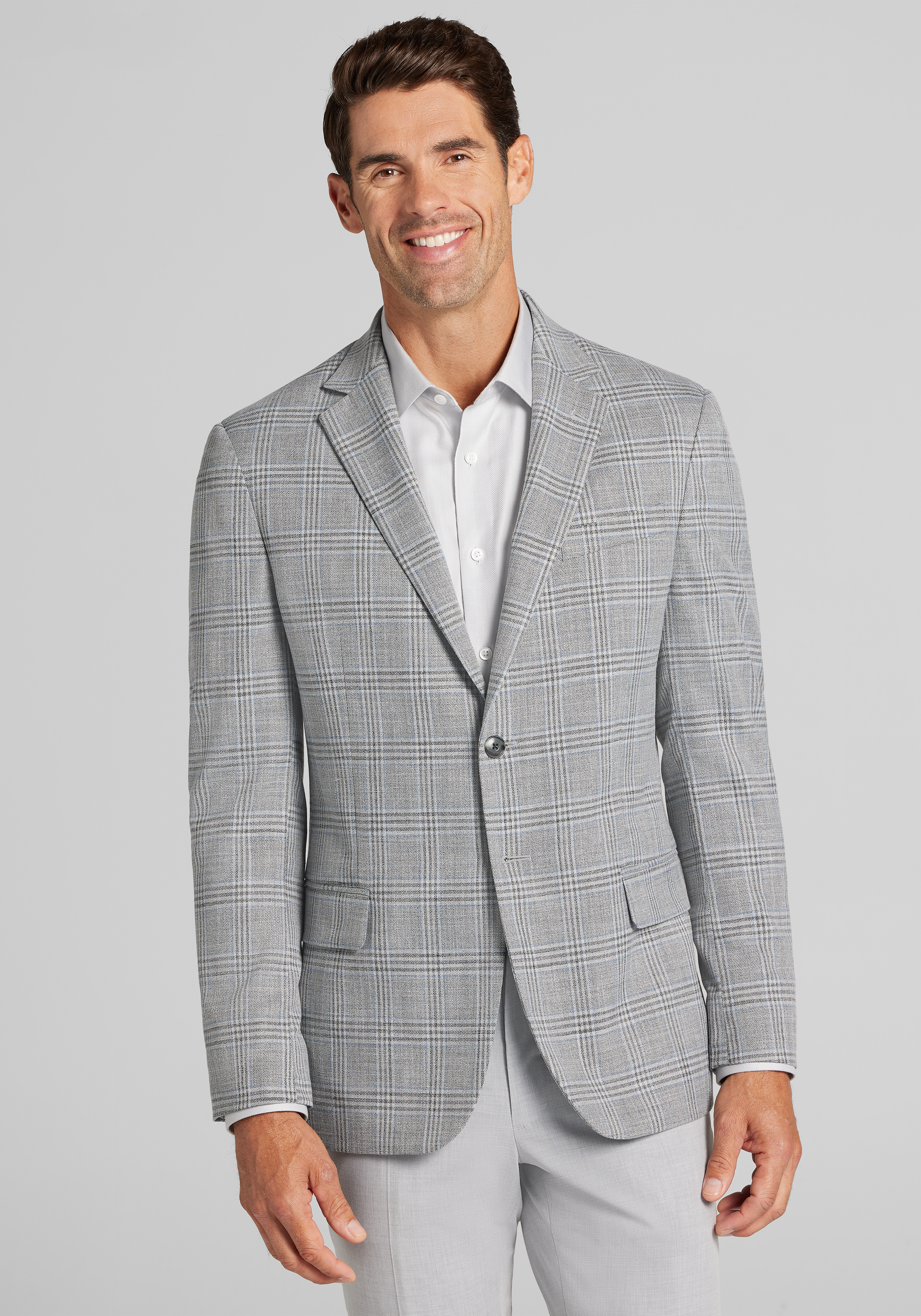 Men's Sportcoats, Jos. A. Bank Comfort Stretch Tailored Fit Plaid Knit Sportcoat - Jos A Bank