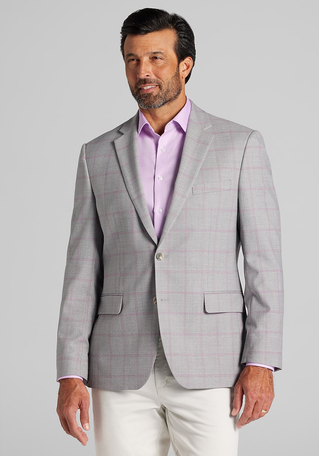 Traveler&reg; COOL<i>MOTION</i> Tailored Fit Windowpane Plaid Sportcoat