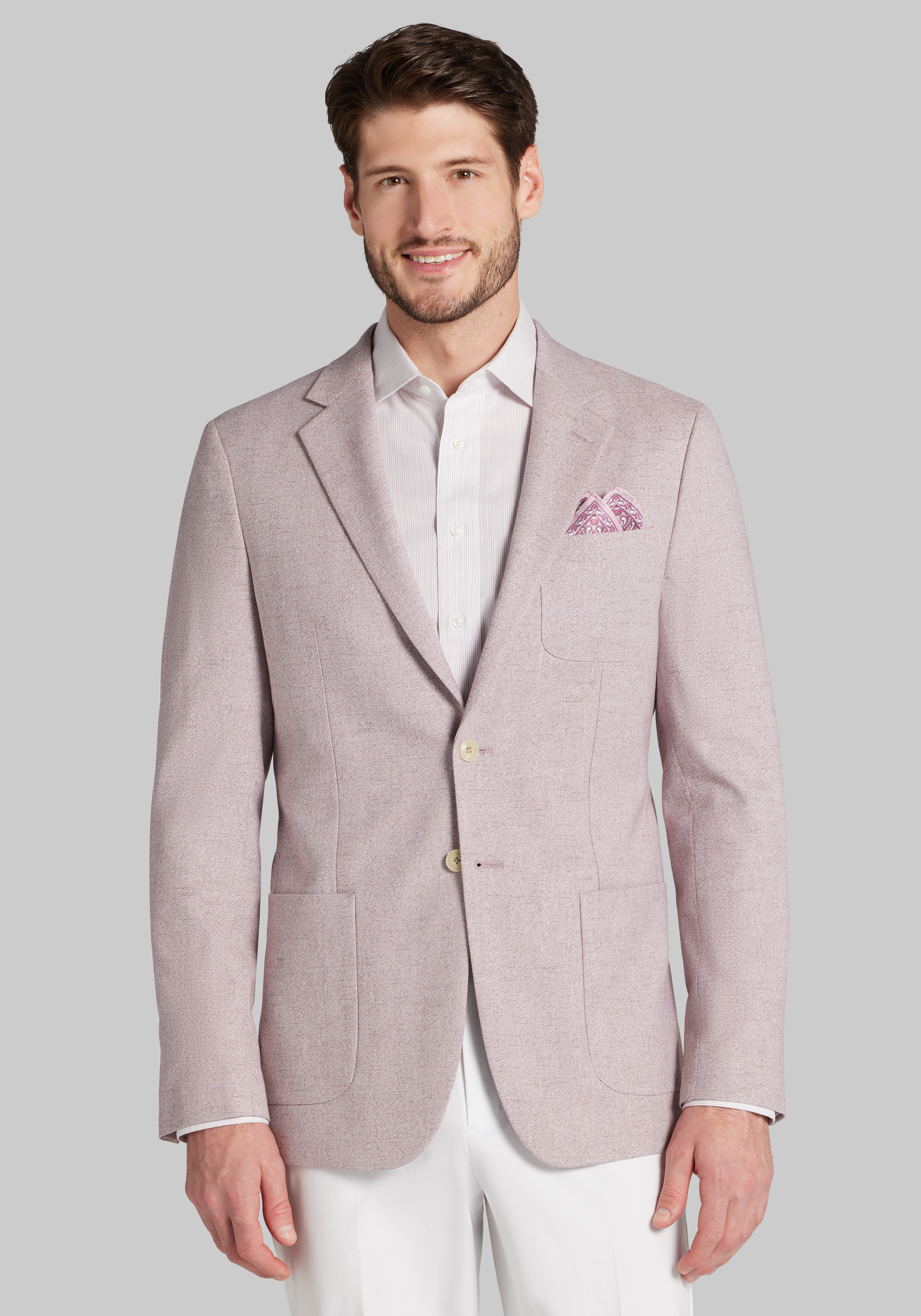 Jos. A. Bank Slim Fit Comfort Stretch Linen Blend Herringbone Sportcoat CLEARANCE