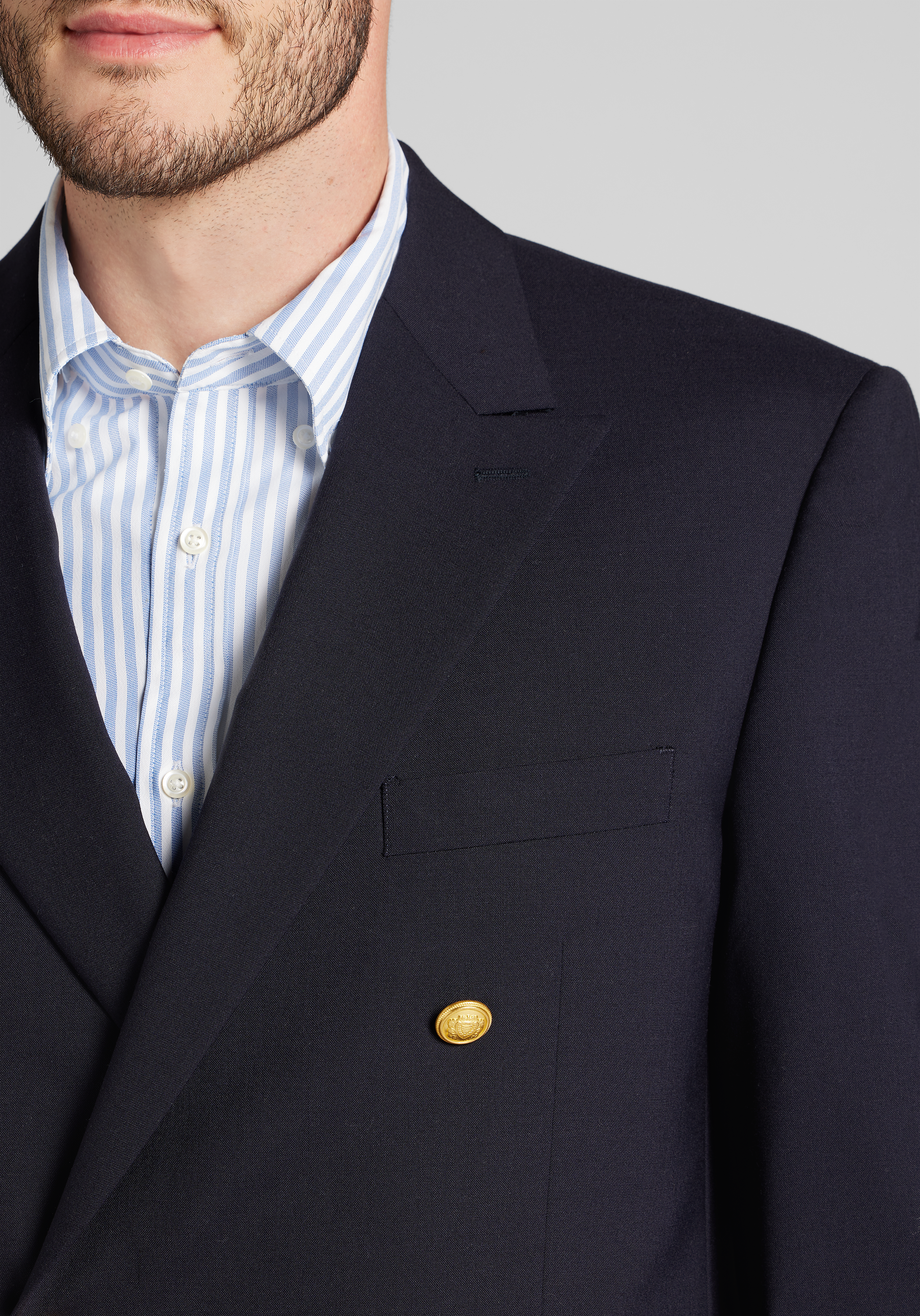Jos. A. Bank Tailored Fit Comfort Stretch Double-Breasted Blazer
