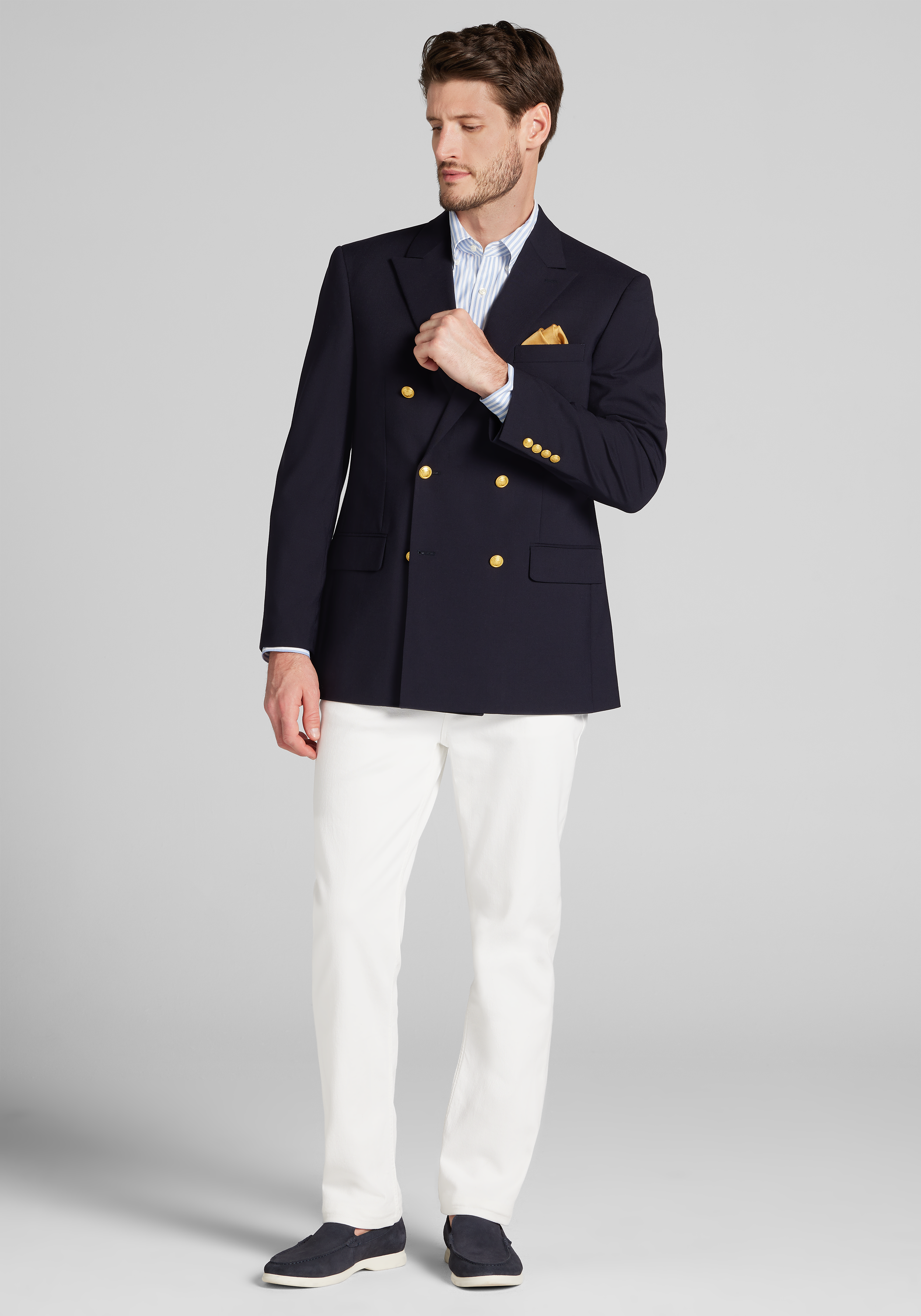 Jos. A. Bank Tailored Fit Comfort Stretch Double-Breasted Blazer