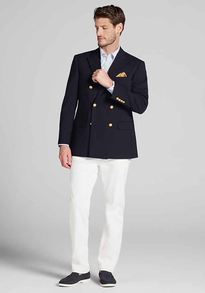 Jos. A. Bank Tailored Fit Comfort Stretch Double-Breasted Blazer