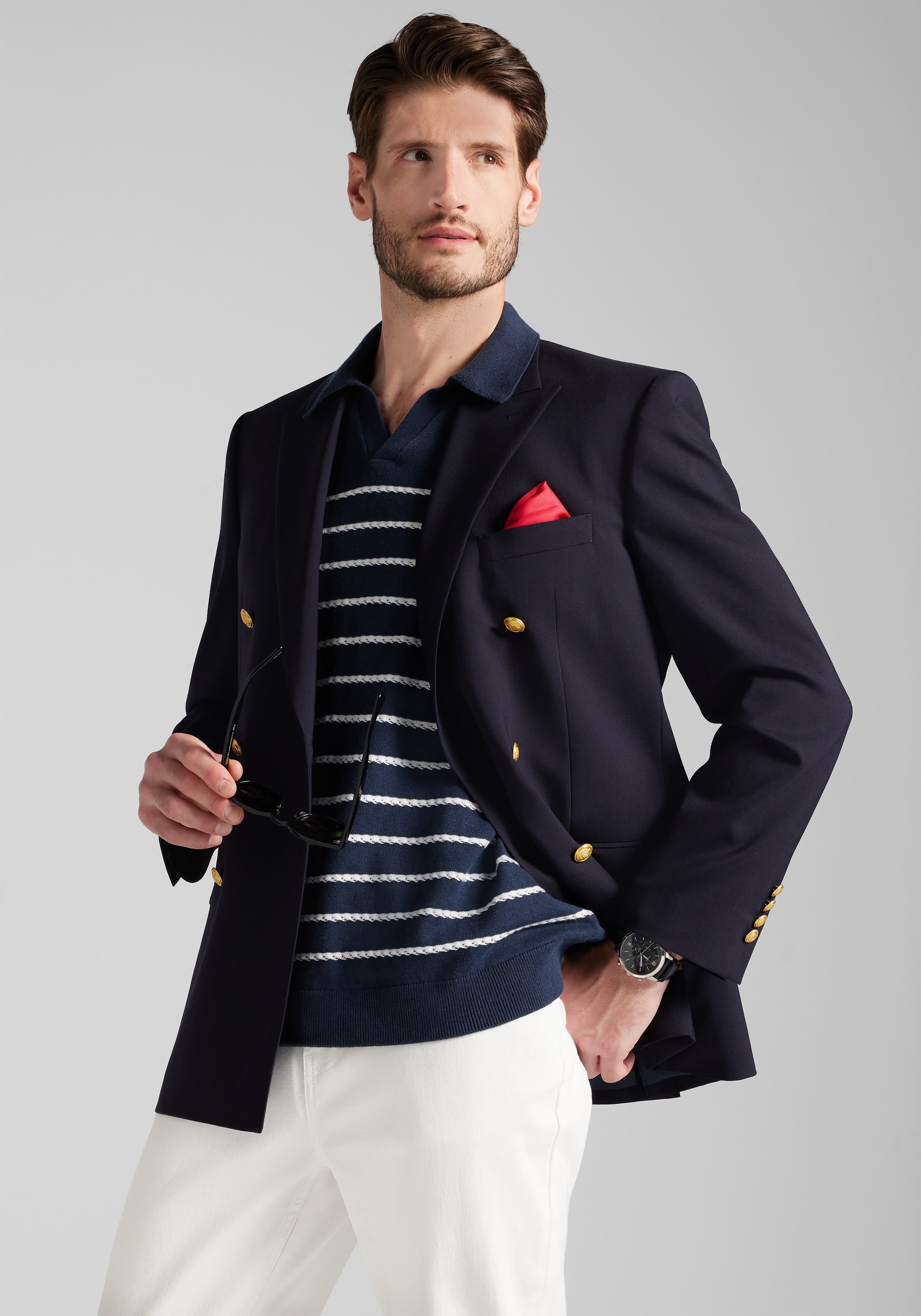 Jos. A. Bank Tailored Fit Comfort Stretch Double-Breasted Blazer