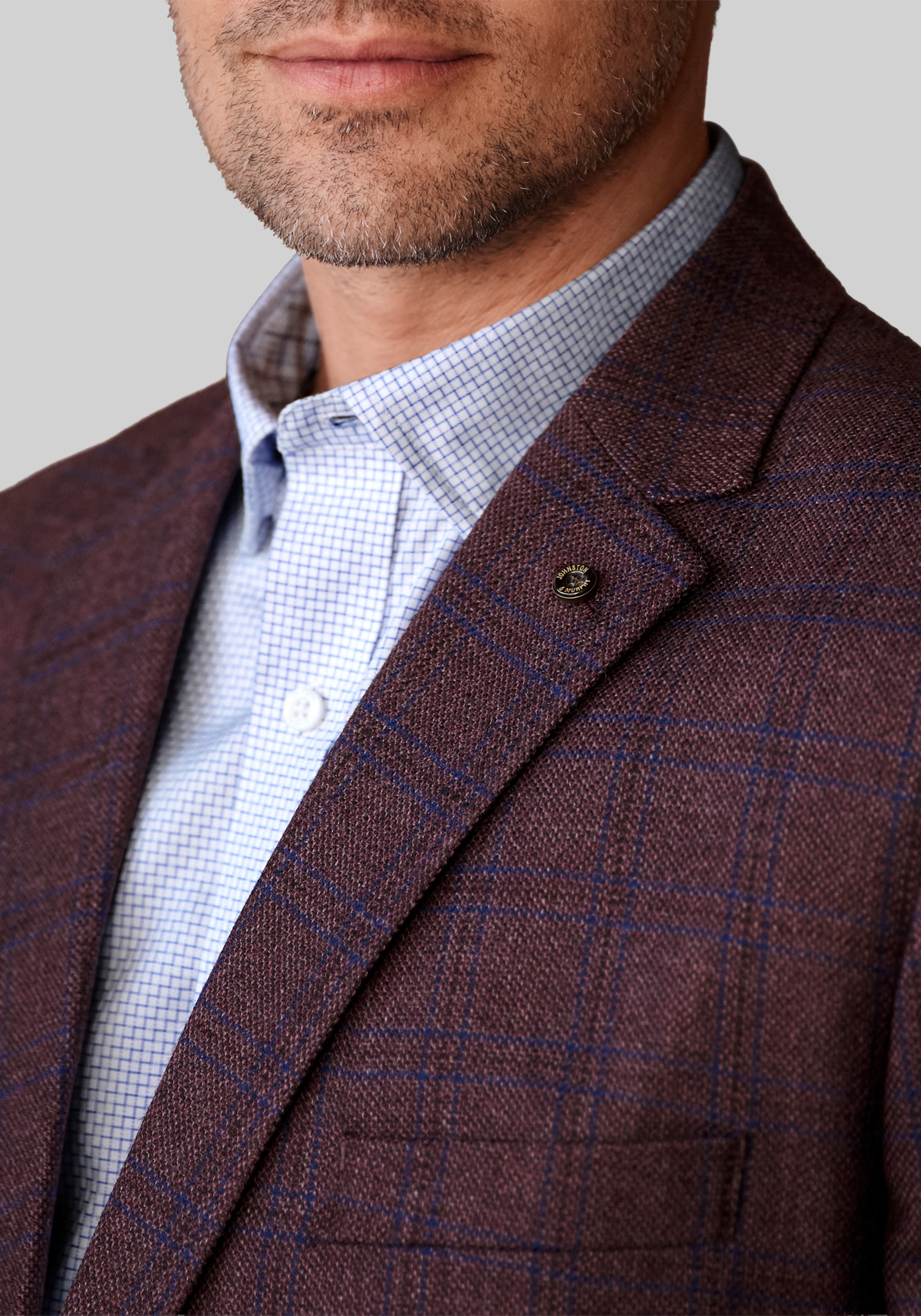 Johnston & Murphy Tailored Fit Plaid Dress Blazer
