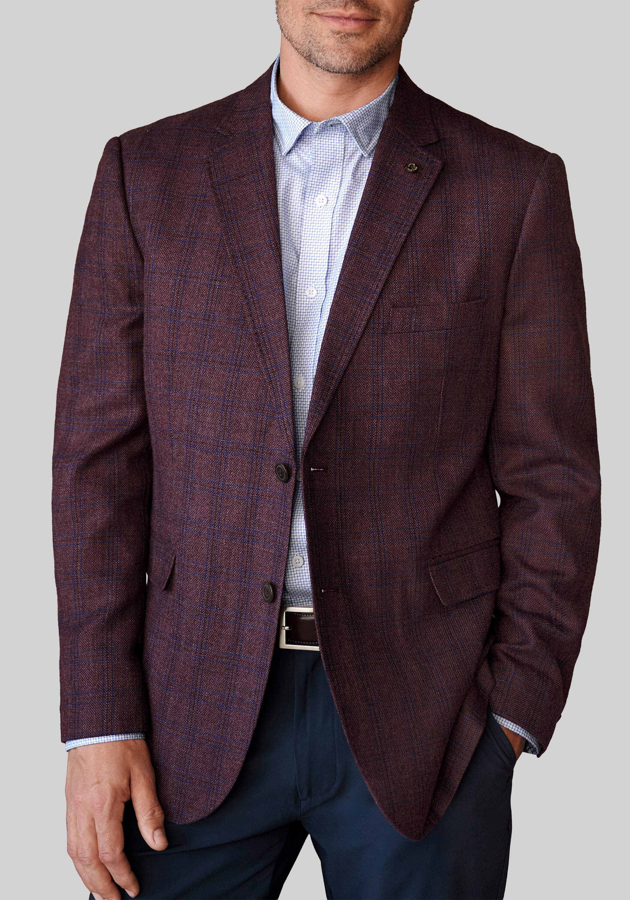 Men's New!, Johnston & Murphy Tailored Fit Plaid Dress Blazer - Jos A Bank