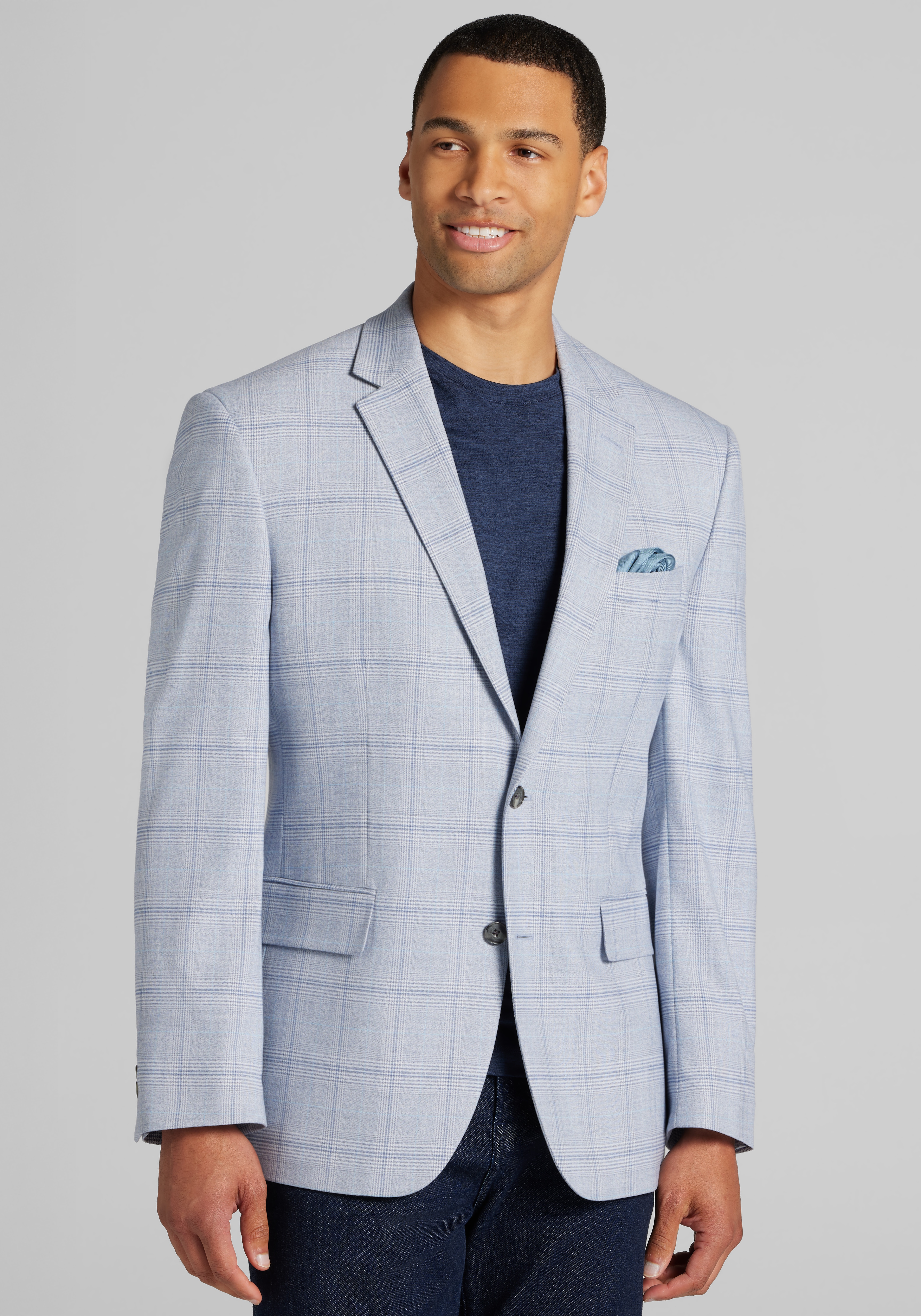 Men's New!, Jos. A. Bank Comfort Stretch Traditional Fit Plaid Sportcoat - Jos A Bank