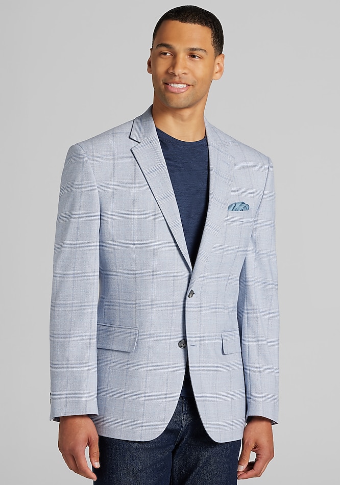Jos. A. Bank Comfort Stretch Traditional Fit Plaid Sportcoat - Big
