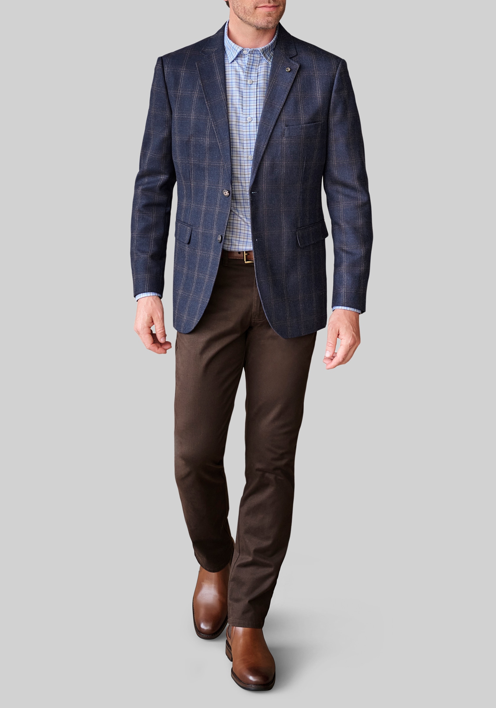 Johnston & Murphy Regular Fit Plaid Dress Blazer