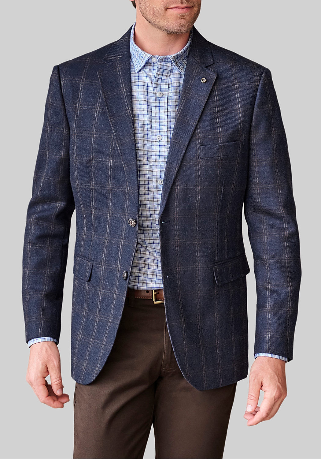 Johnston & Murphy Regular Fit Plaid Dress Blazer