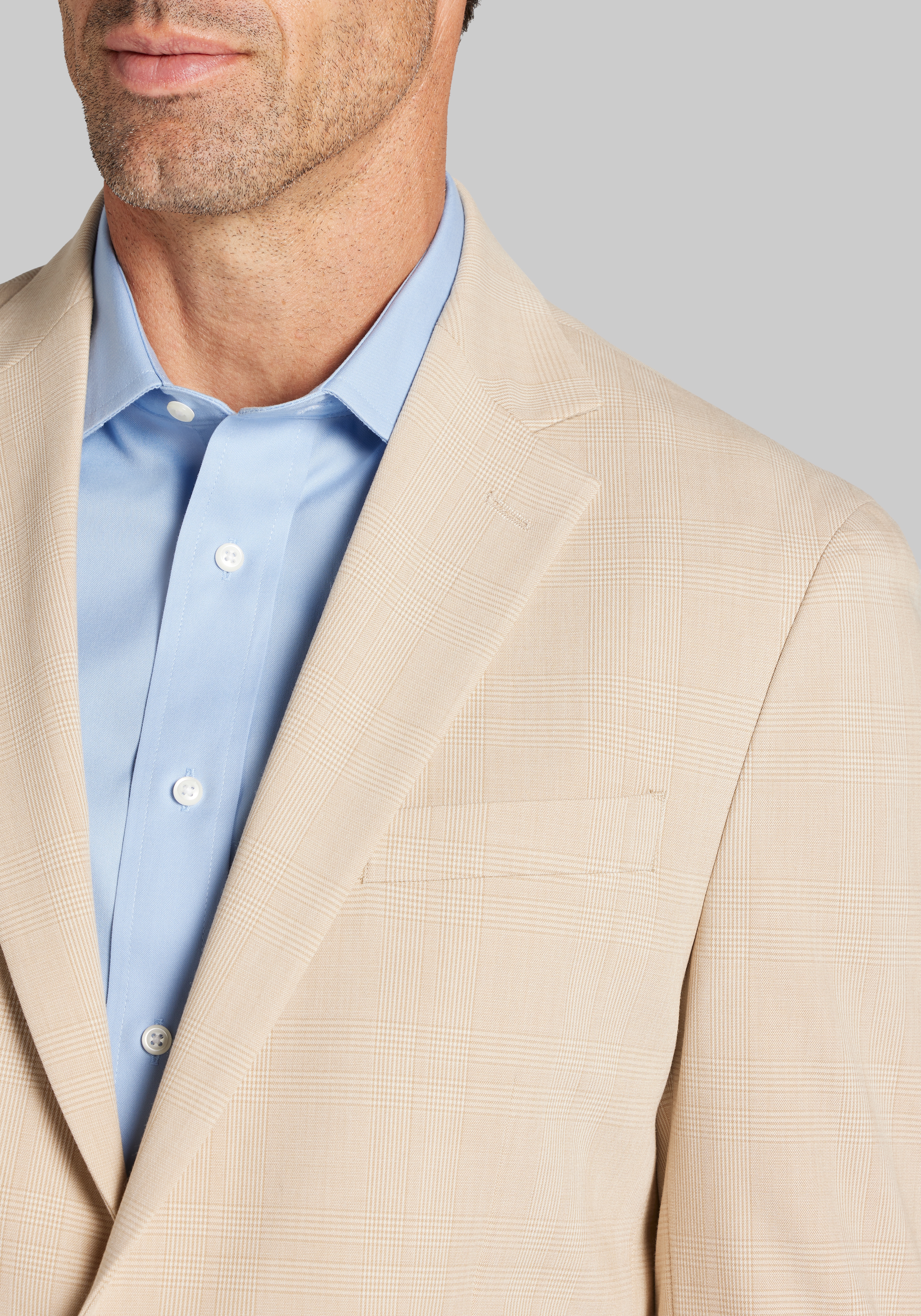 Jos. A. Bank Tailored Fit Plaid Comfort Stretch Sportcoat