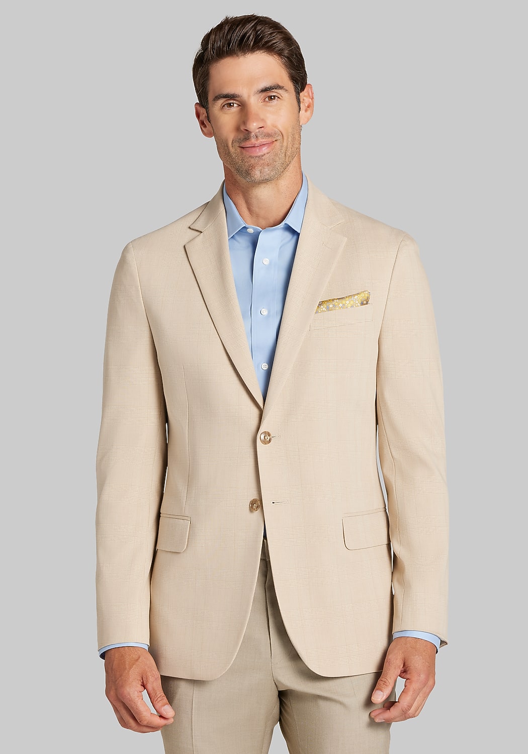 Jos. A. Bank Tailored Fit Plaid Comfort Stretch Plaid Sportcoat