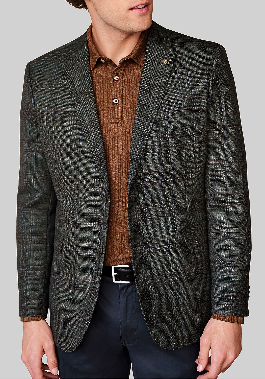 Johnston & Murphy Tailored Fit Plaid Dress Blazer