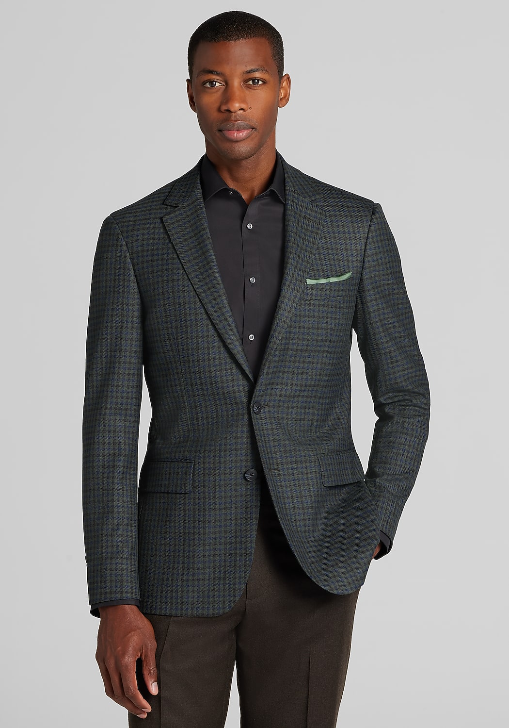 Traveler&reg; COOL<i>MOTION</i> Tailored Fit Plaid Sportcoat - Big & Tall