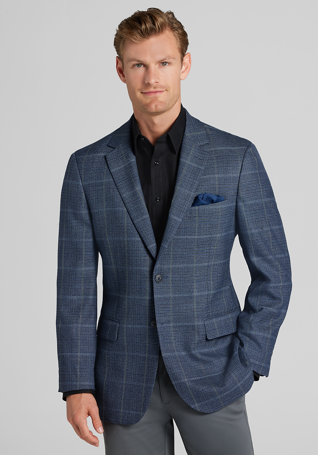 Traveler&reg; COOL<i>MOTION</i> Tailored Fit Plaid Sportcoat