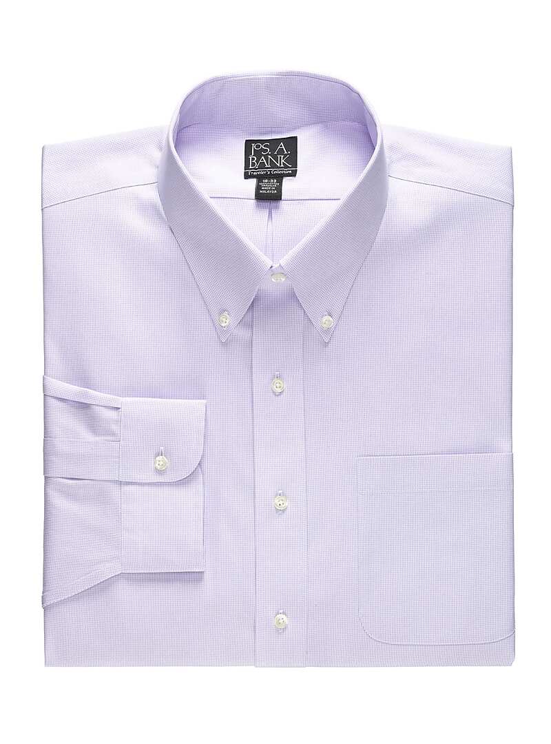 Traveler Collection Traditional Fit Button-Down Collar Dress Shirt