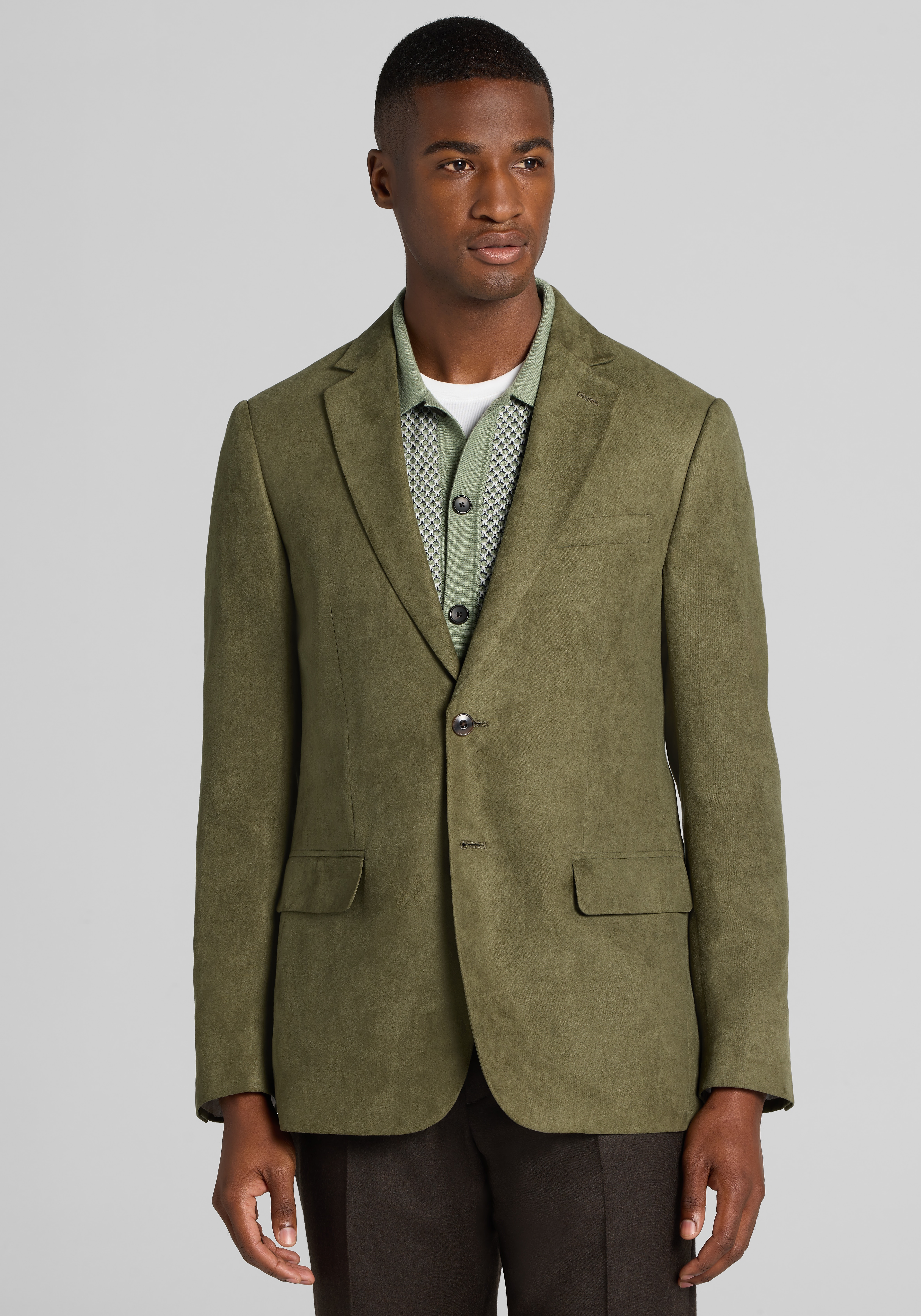 Men's Sportcoats, 1905 Collection Tailored Fit Faux Suede Sportcoat - Jos A Bank