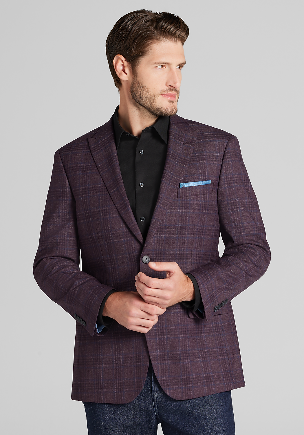 Traveler&reg; COOL<i>MOTION</i> Tailored Fit Plaid Sportcoat