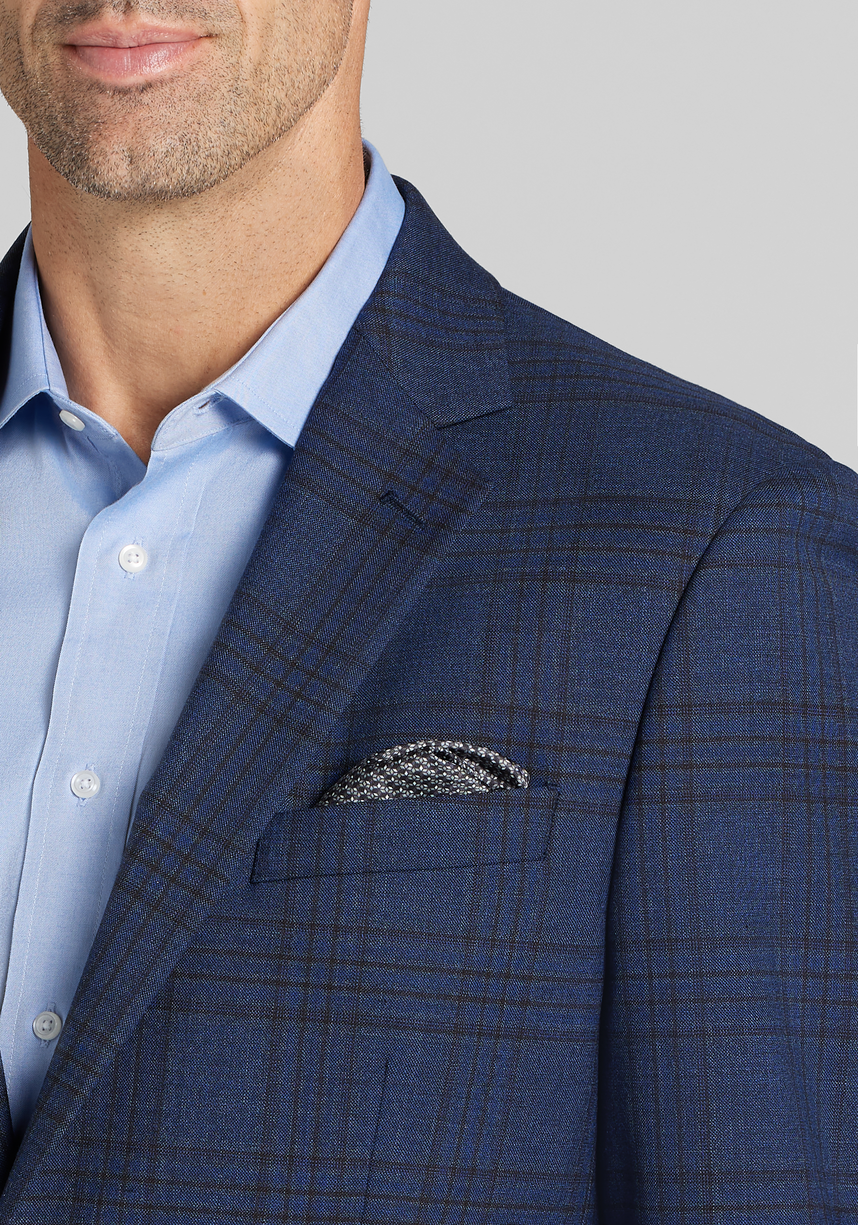 Men's New!, Traveler&reg; COOL<i>MOTION</i> Traditional Fit Plaid Sportcoat - Jos A Bank