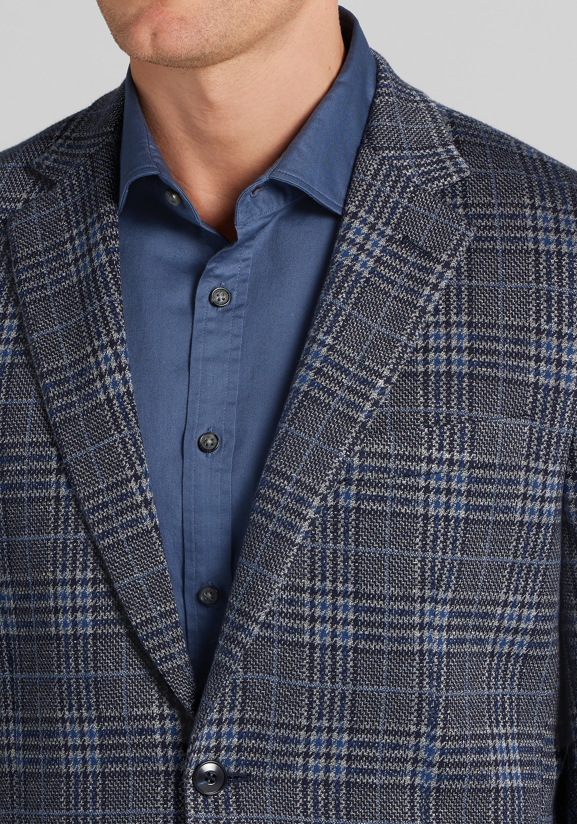 Jos. A. Bank Comfort Stretch Tailored Fit Glen Plaid Sportcoat