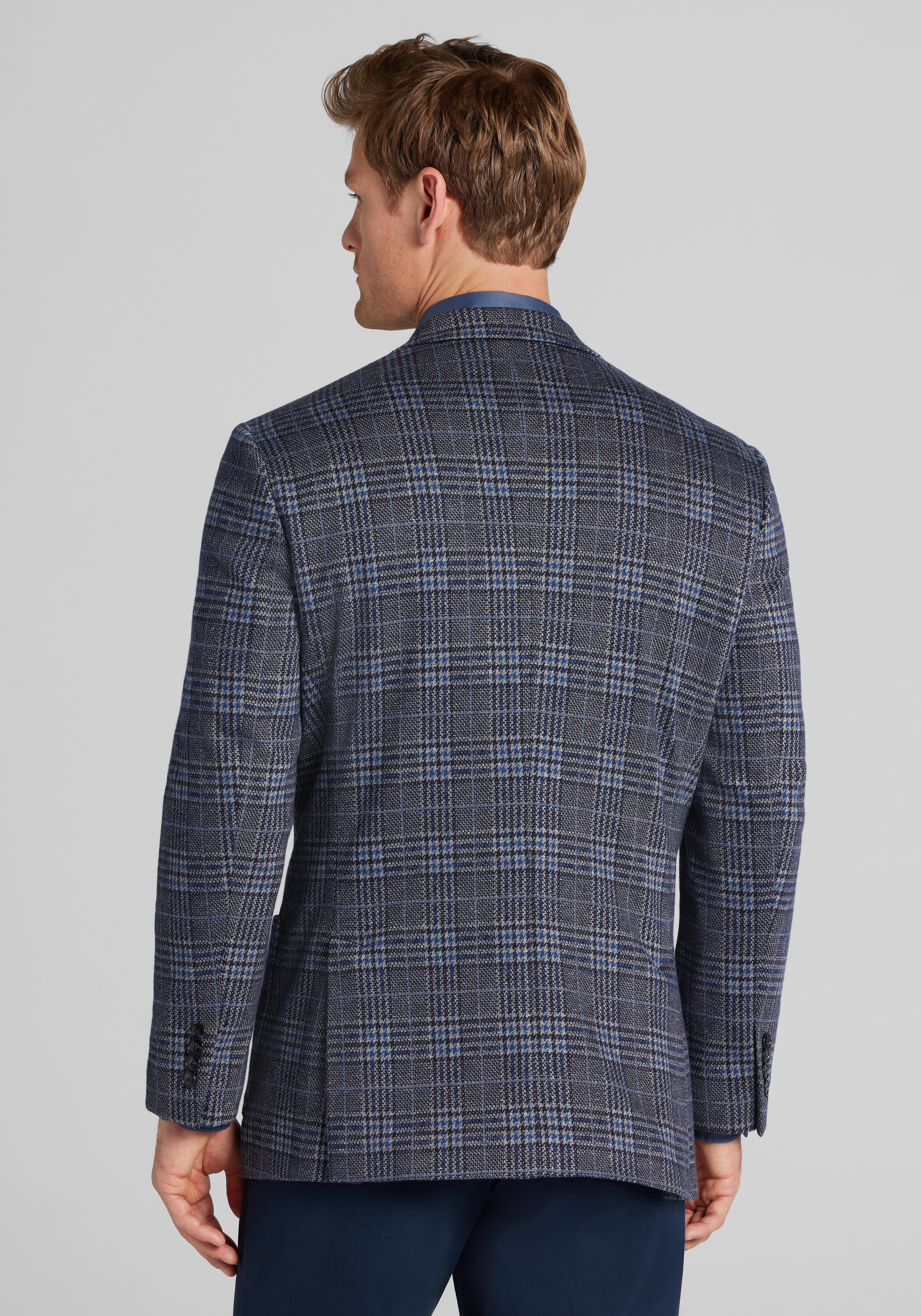 Jos. A. Bank Comfort Stretch Tailored Fit Glen Plaid Sportcoat