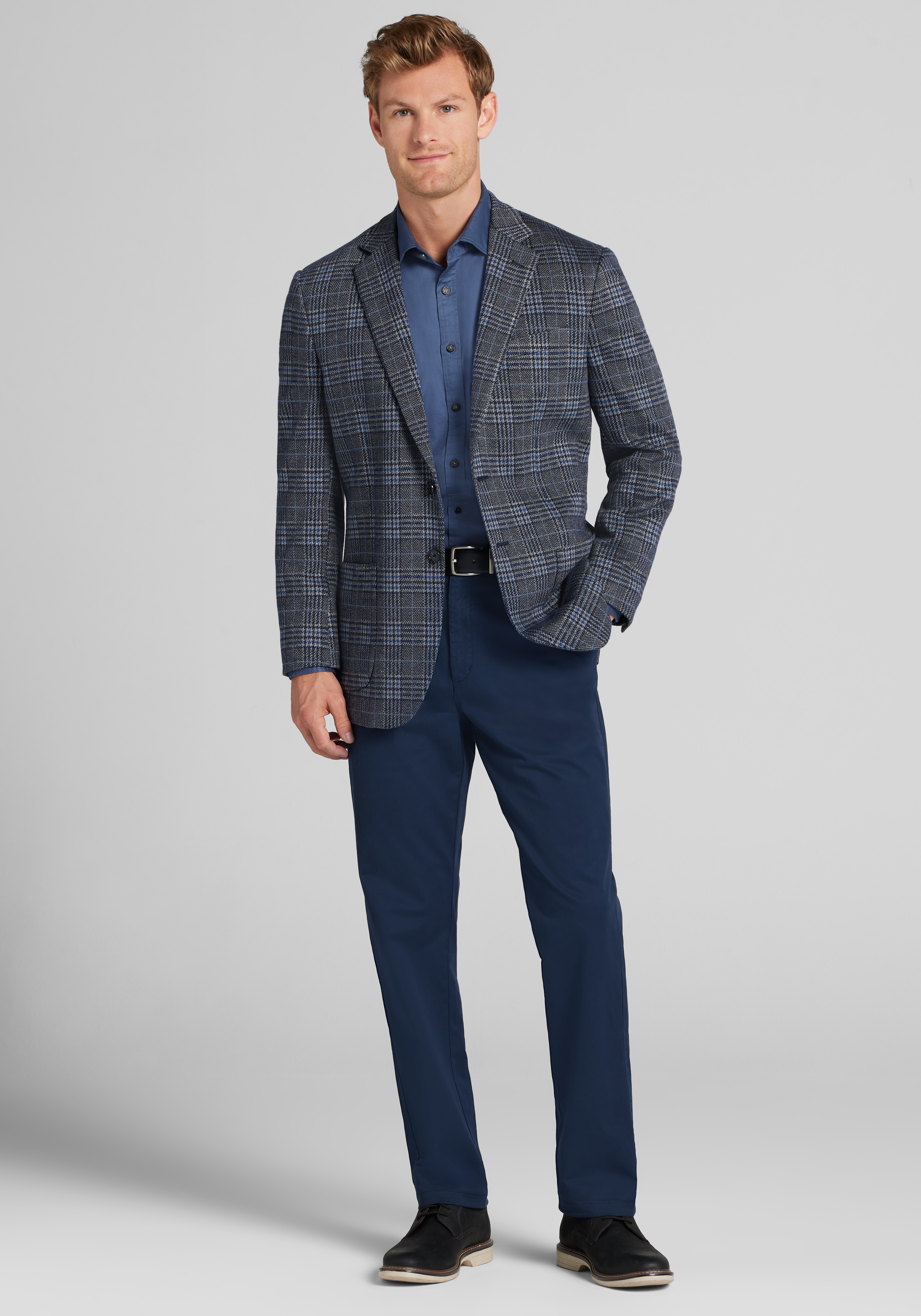 Jos. A. Bank Comfort Stretch Tailored Fit Glen Plaid Sportcoat