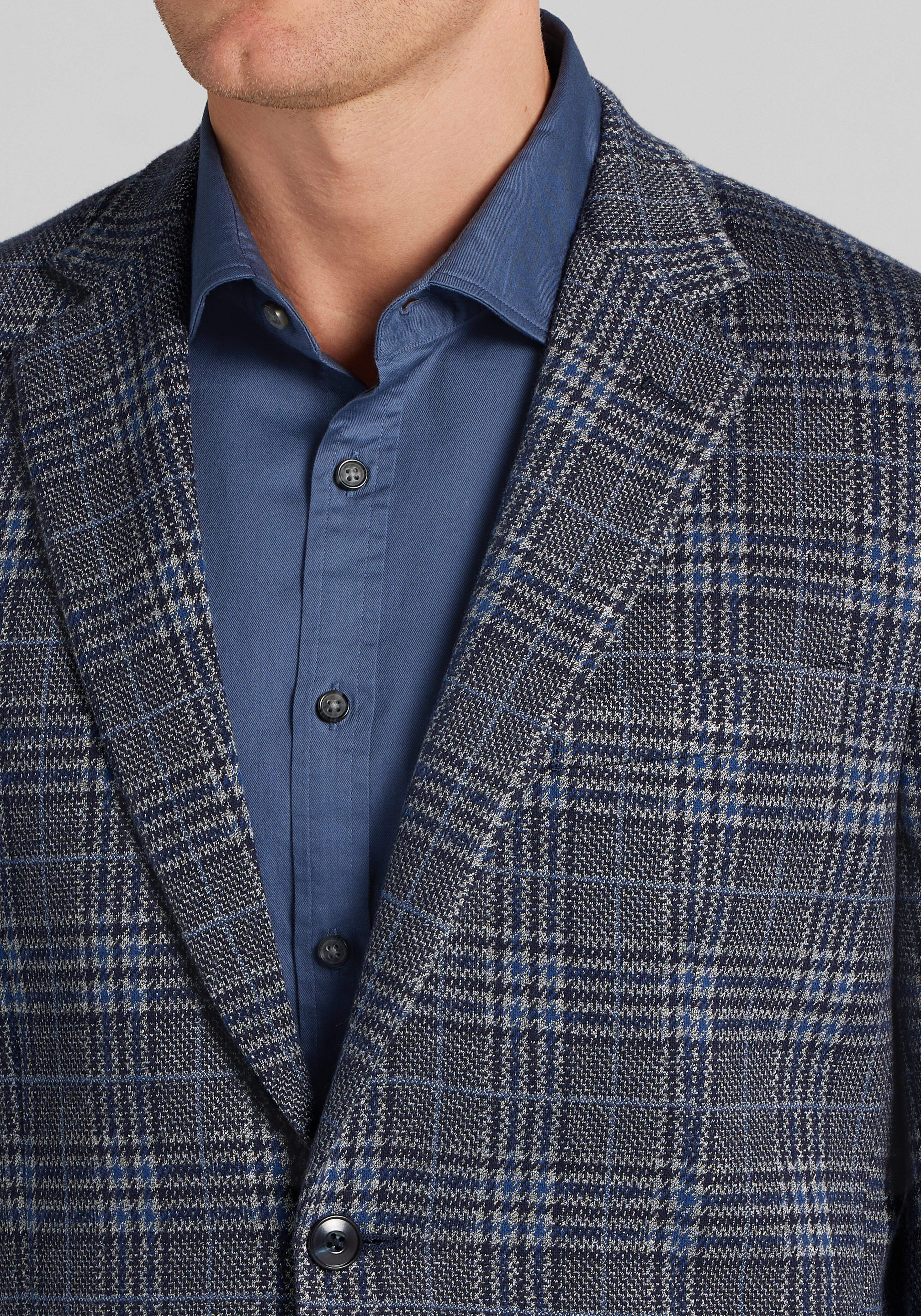 Jos. A. Bank Comfort Stretch Tailored Fit Glen Plaid Sportcoat