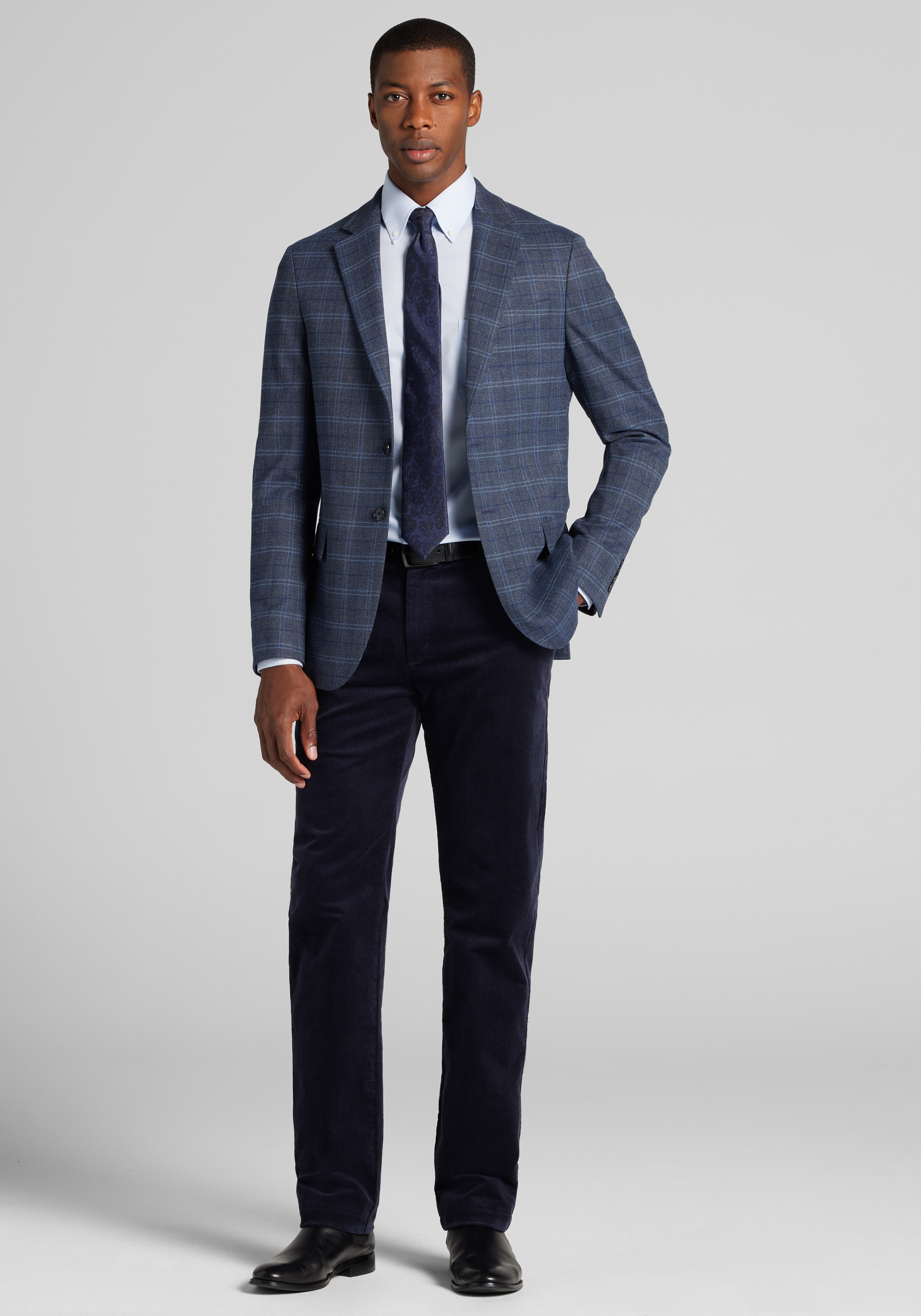 Jos. A. Bank Slim Fit Plaid Comfort Stretch Sportcoat