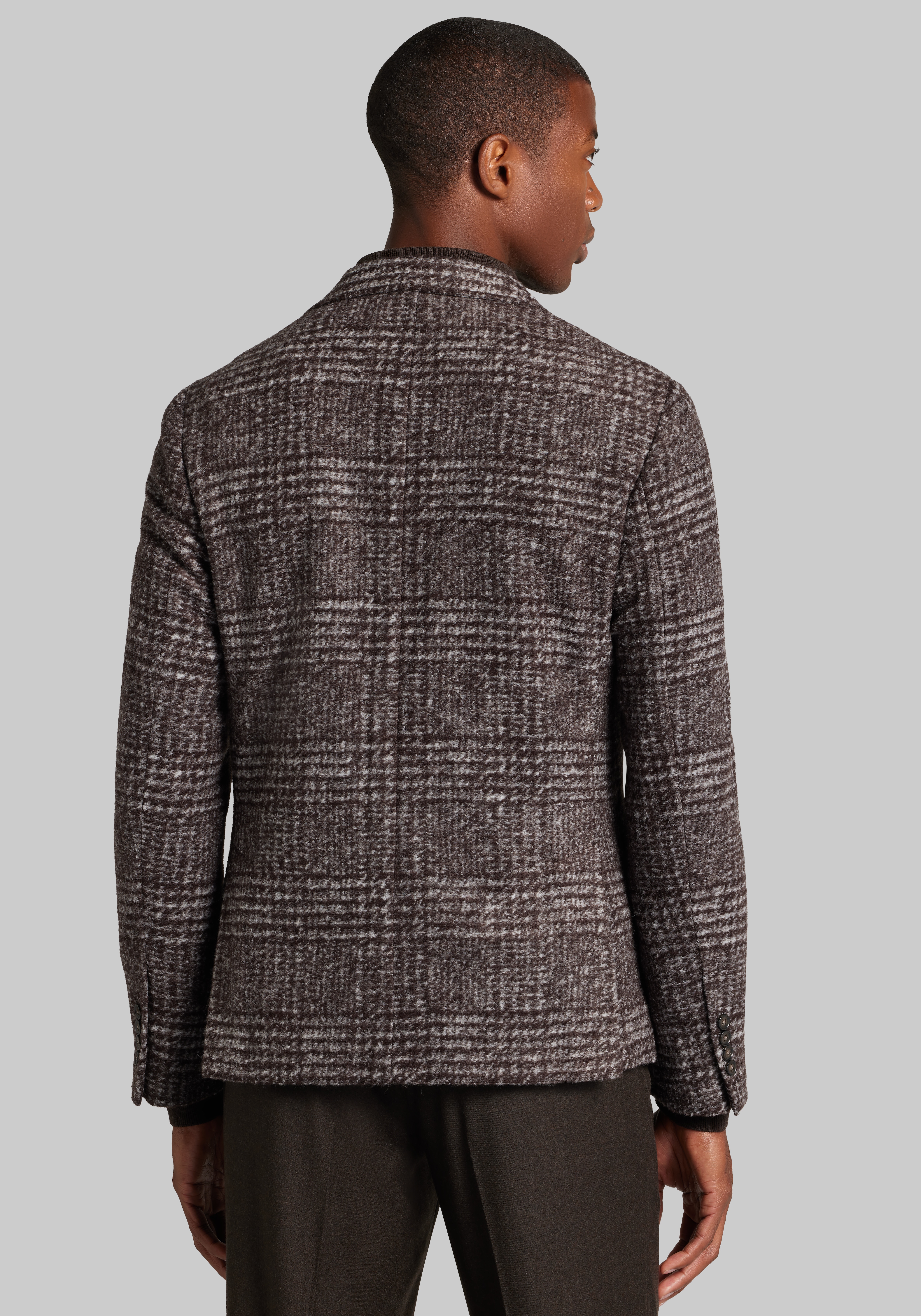 Jos. A. Bank Comfort Stretch Slim Fit Plaid Knit Sportcoat