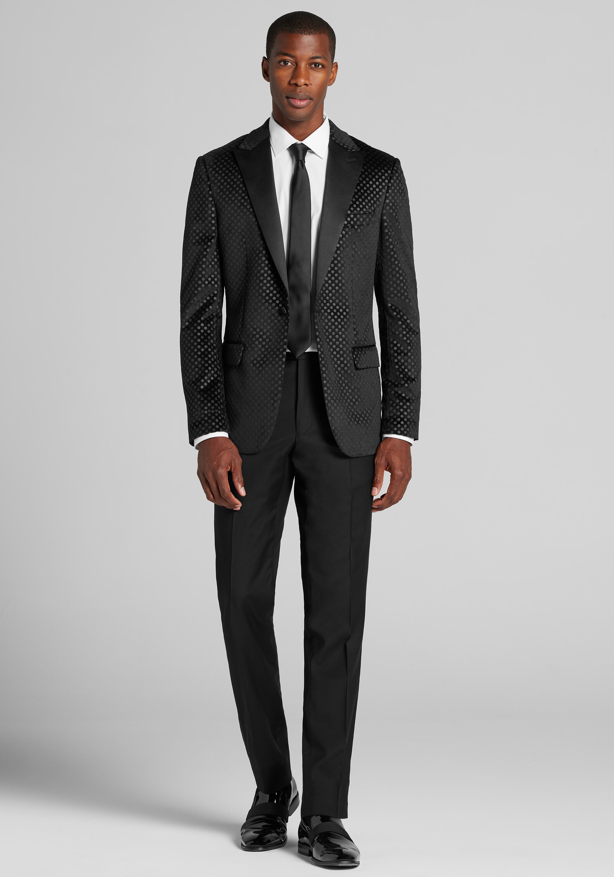 Jos. A. Bank Comfort Stretch Slim Fit Polka Dot Velvet Dinner Jacket