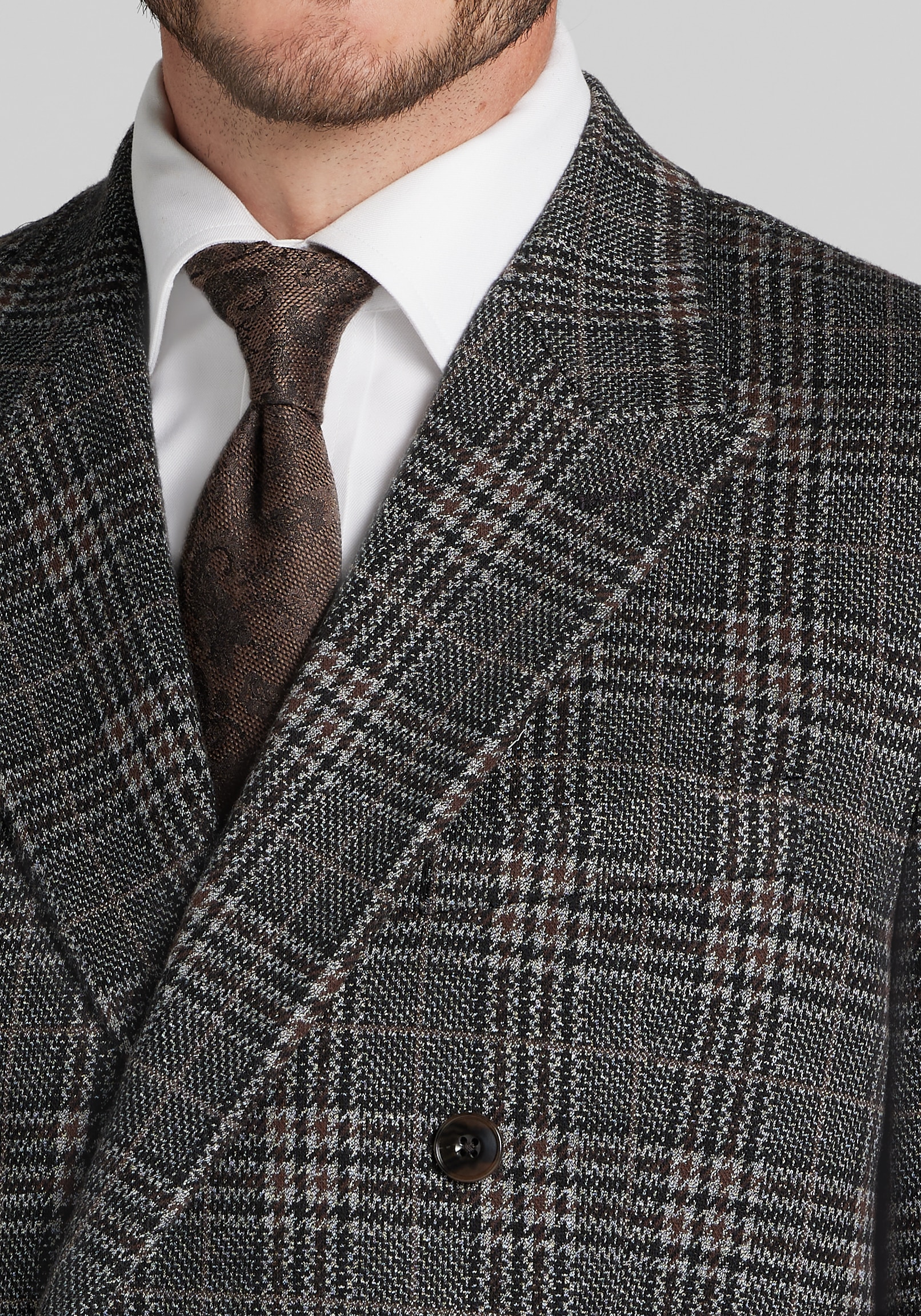 Jos. A. Bank Comfort Stretch Tailored Fit Glen Plaid Sportcoat