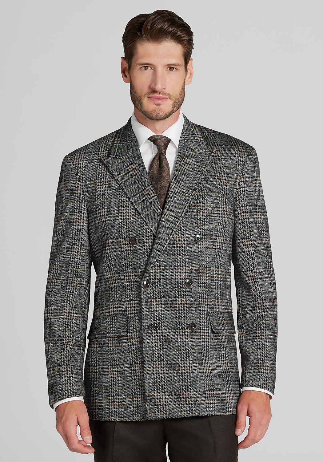 Jos. A. Bank Comfort Stretch Tailored Fit Glen Plaid Sportcoat
