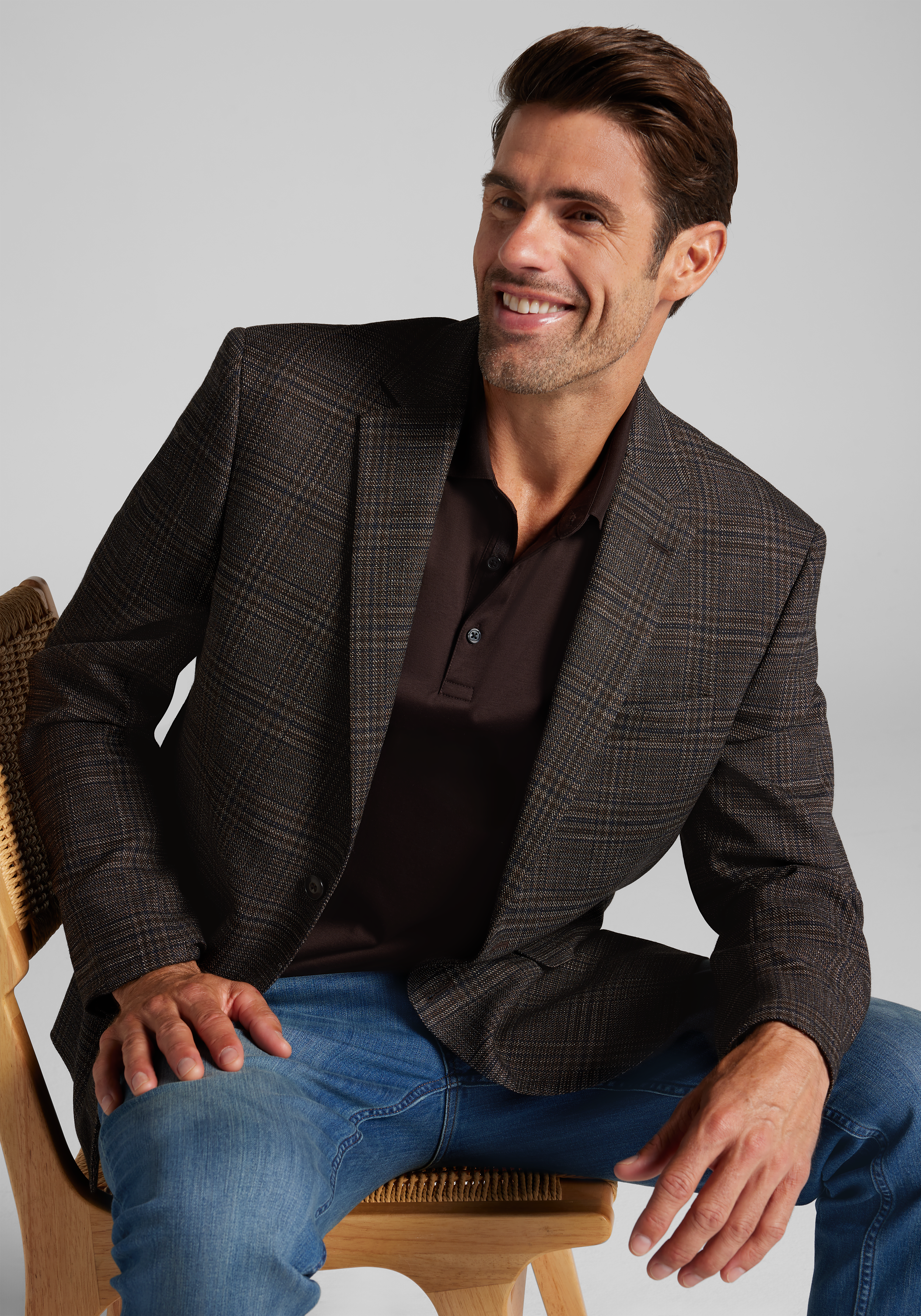 Jos. A. Bank Comfort Stretch Traditional Fit Plaid Sportcoat