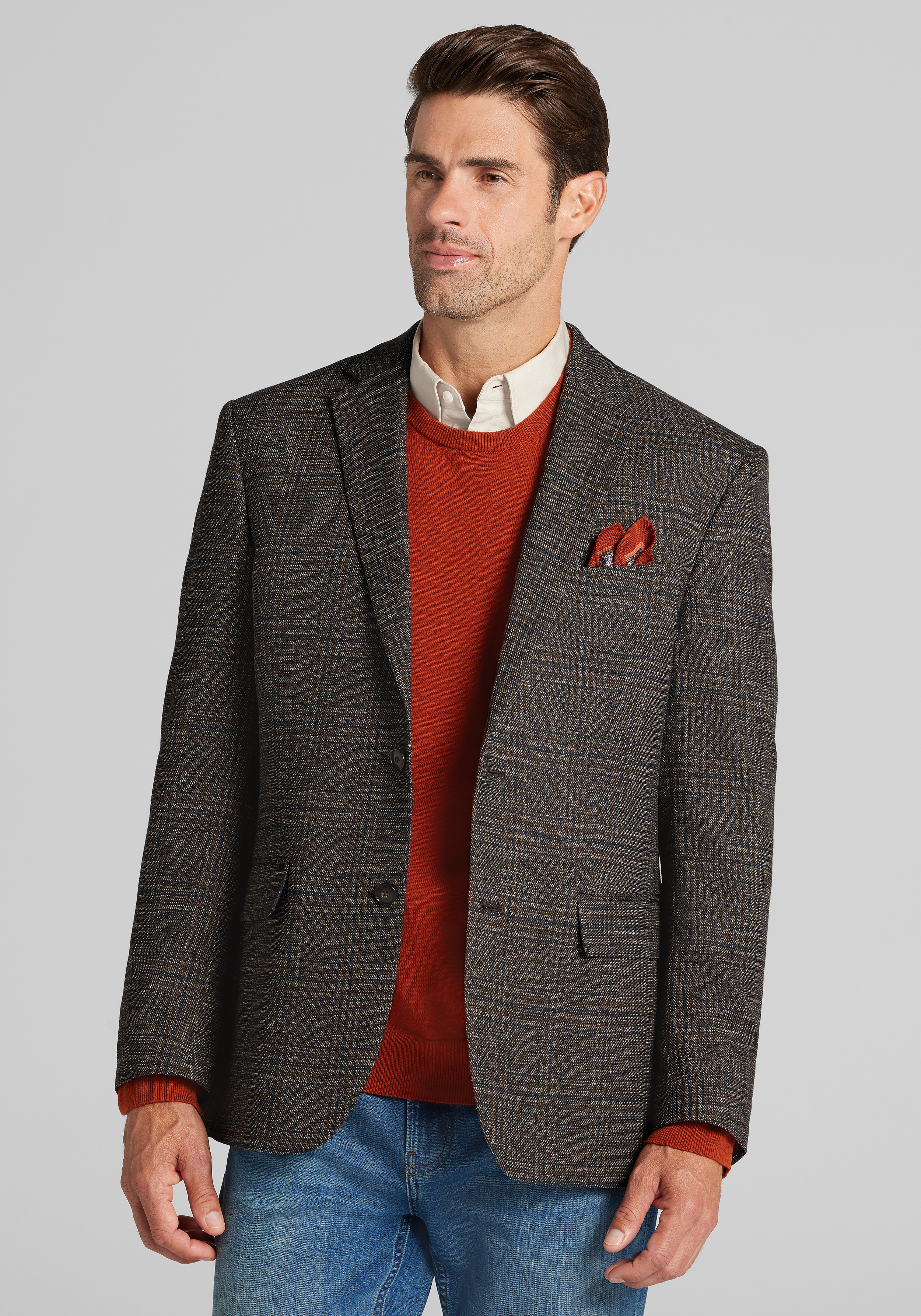 Jos. A. Bank Comfort Stretch Traditional Fit Plaid Sportcoat